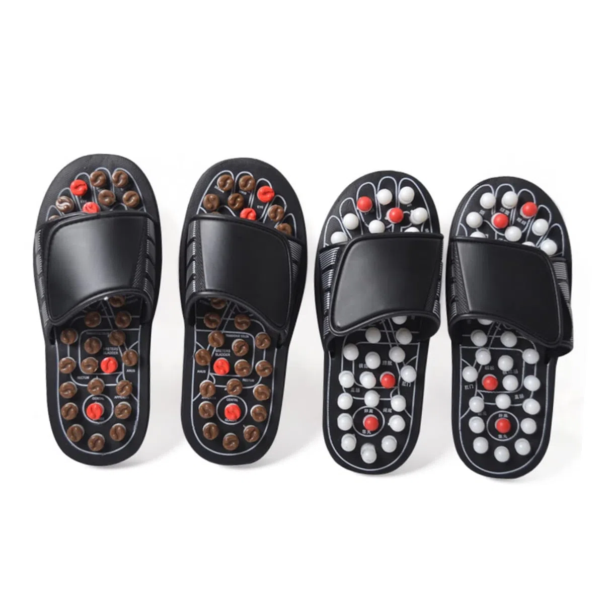 Pantoufles de Massage des Pieds à Acupression Marron 40 | Pu et Eva, Modèle Traditionnel Unisexe, Confort pour Hommes et Femmes, Usage Relaxant