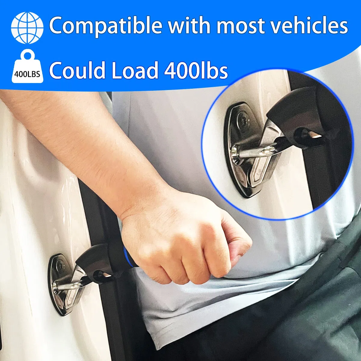 KOUNATSURI 2Pack Poignée de porte de voiture pour personnes âgées Poignée de support d'assistance Poignée multifonctionnelle Poignée de loquet de porte de voiture pour personnes âgées et handicapées
