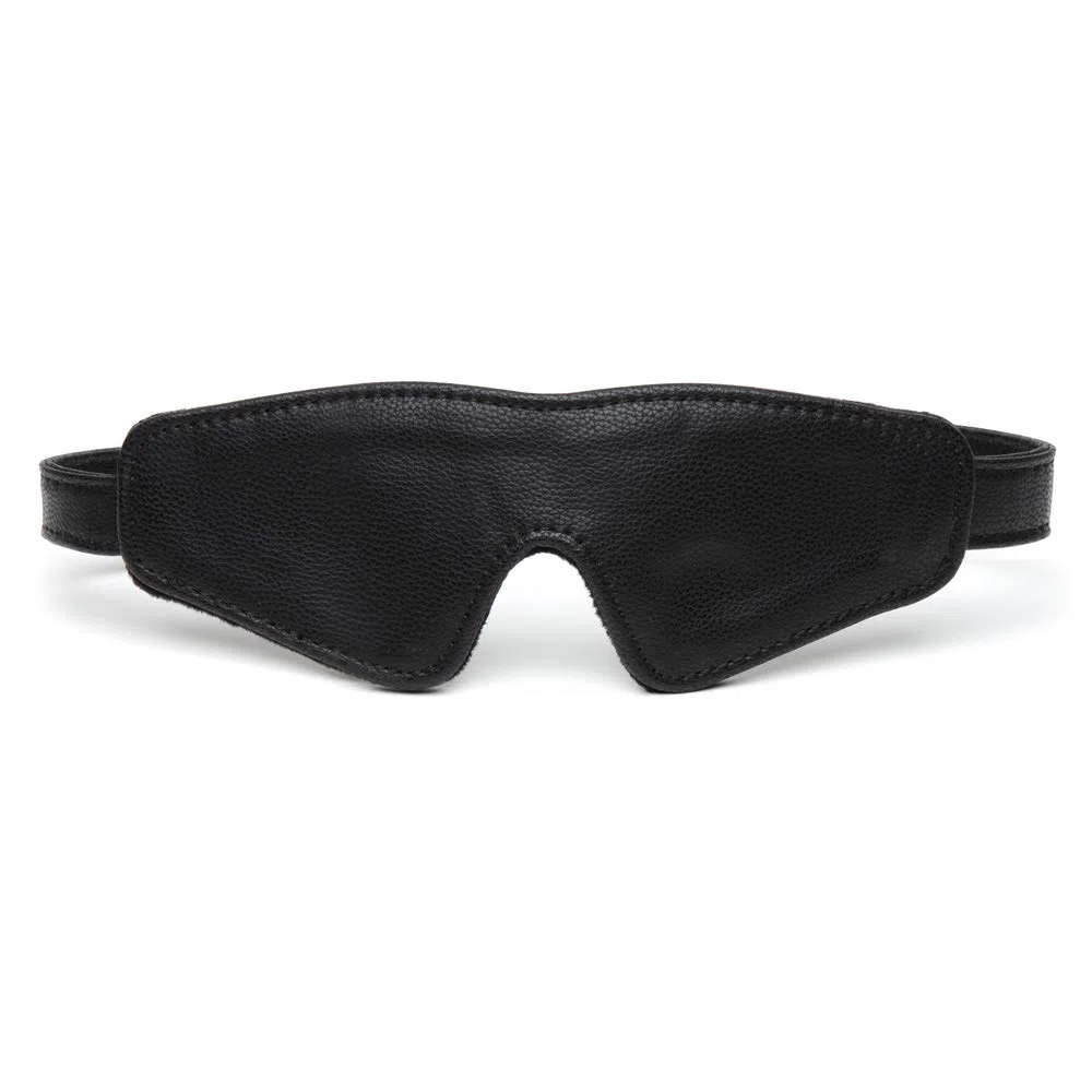 Fifty Shades of Grey Fifty Shades of Grey Bound to You Bandeau Noir avec Boucle Or Antique - Accessoire de bondage en faux cuir végétal - 65 cm