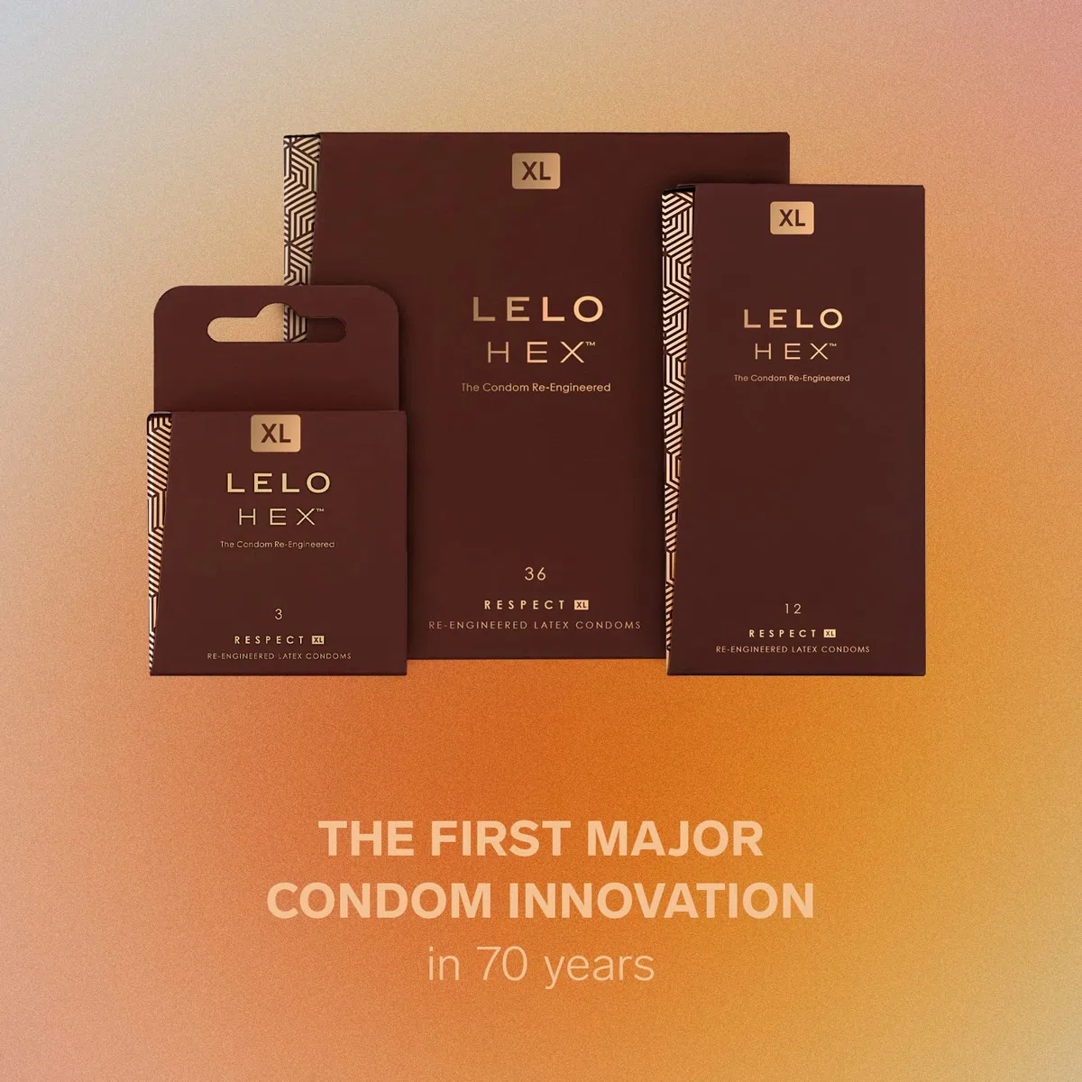 LELO HEX Respect XL, Préservatif Grande Taille Ultrasolide, Préservatifs pour Hommes Fin en Latex, 58 mm de Diamètre (Paquet de 36)