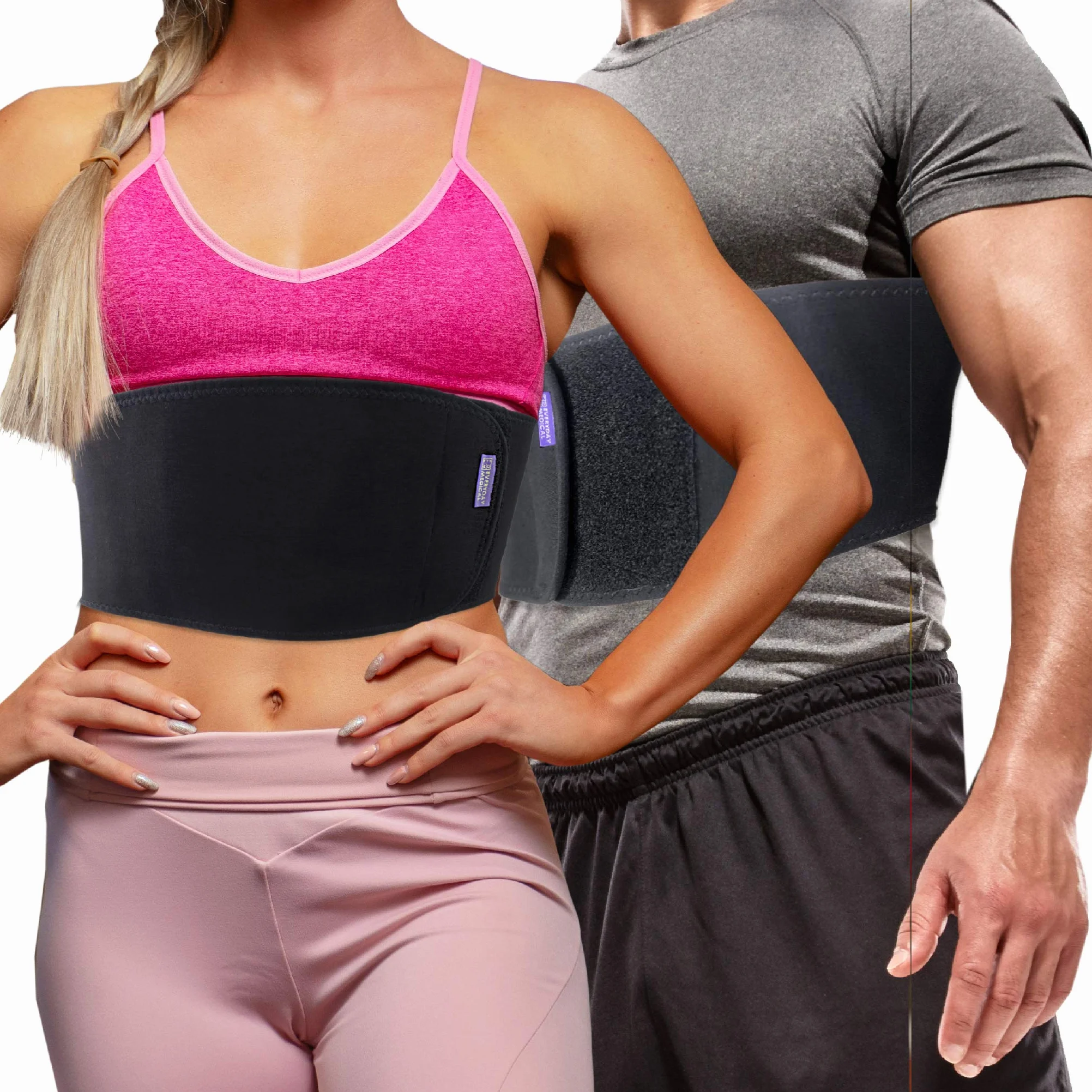 Ceinture Thoracique par Everyday Medical I Bandage de Compression des Côtes au Fibre De Charbon De Bambou I Support des Côtes pour Hommes et Femmes I Broken Ribs Support Brace I Rib Belt I LARGE