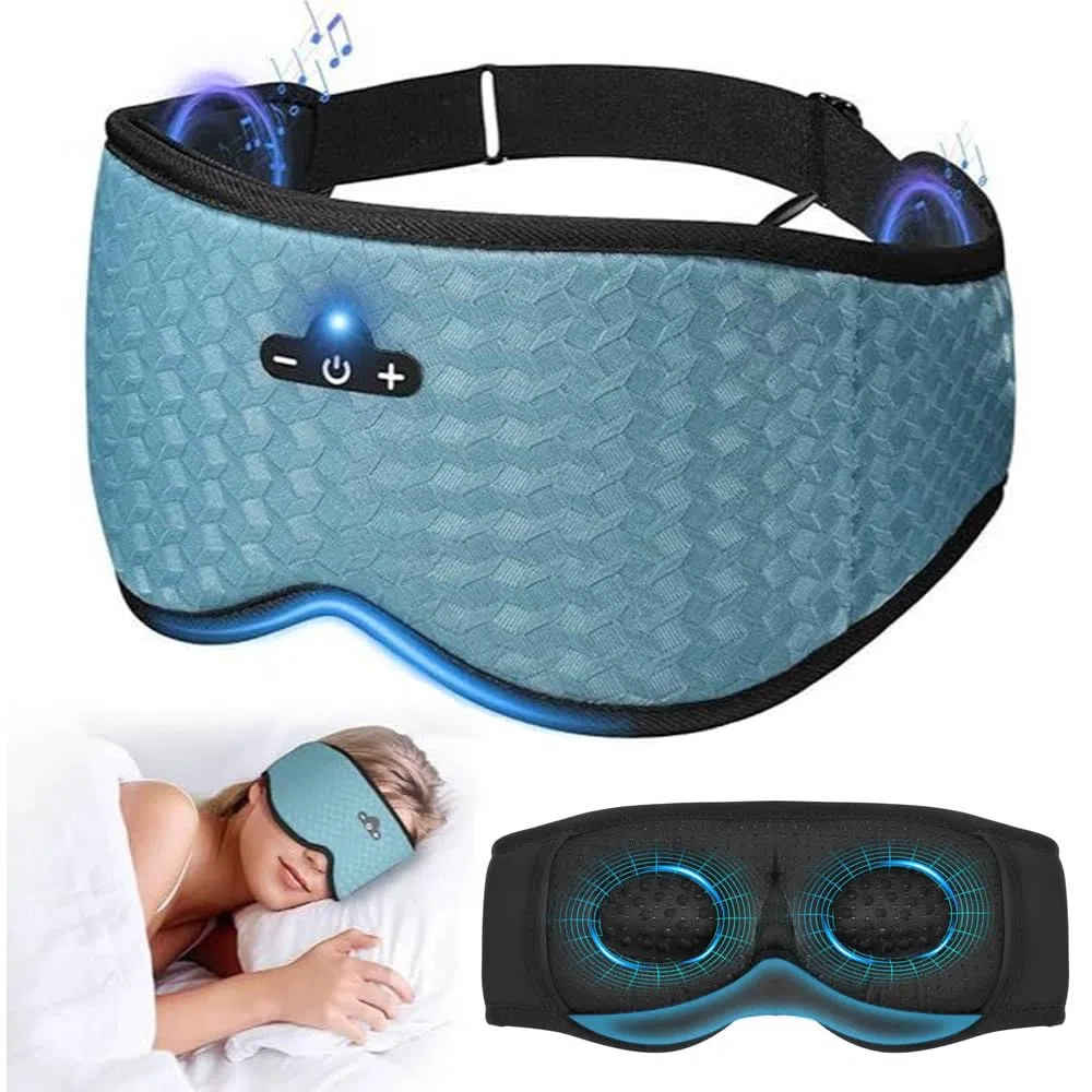 Masque de Sommeil avec Écouteur Bluetooth 5.4, 3D Masque de Nuit sans Fil Casque Anti Bruit pour Dormir, Bandeau Bluetooth Sommeil Casque pour Femme Homme Relaxante Voyage Meditation Yoga