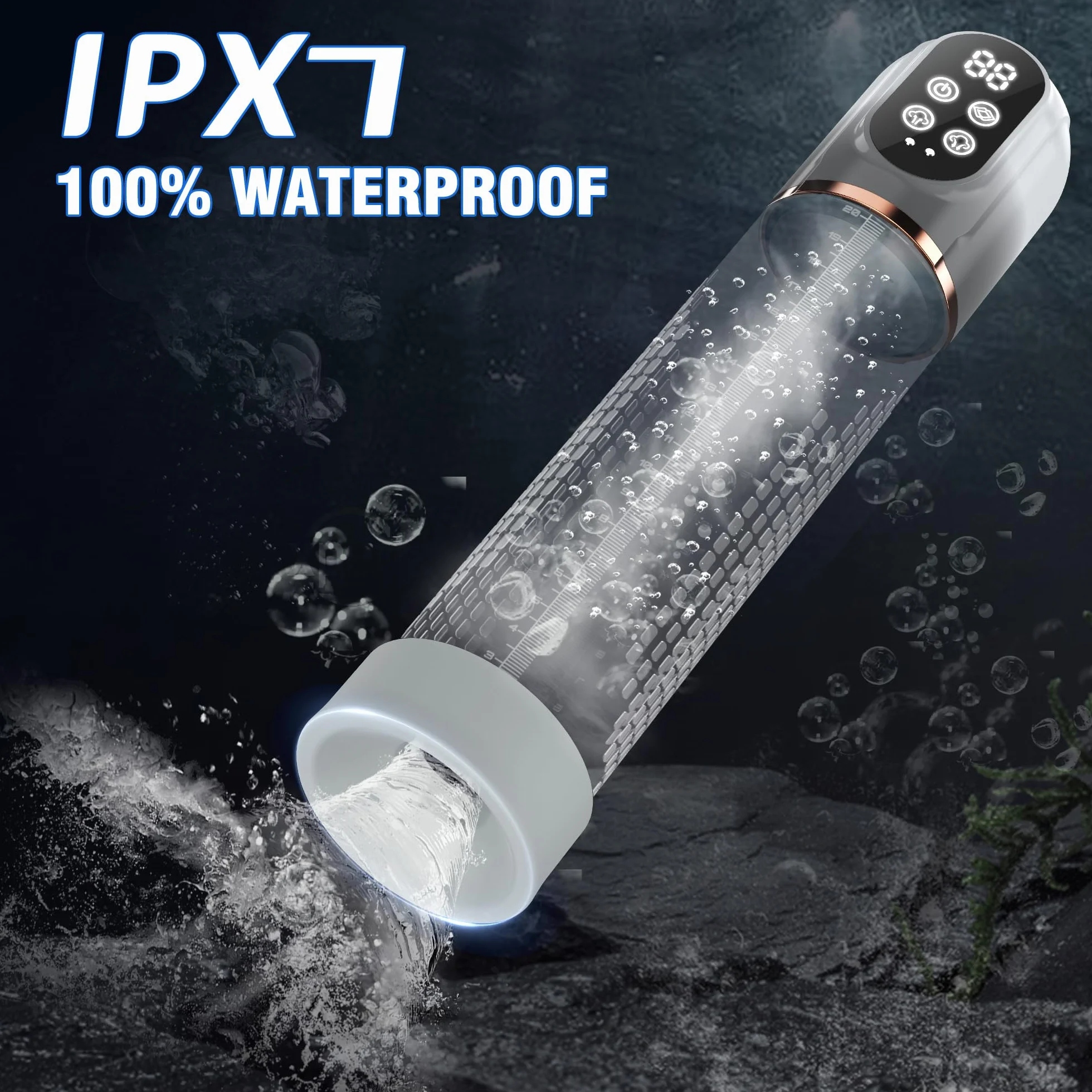 HIVEFUN Pompes à Pénis Jouet Sexualité Homme, Pompe a Penis avec 4 Modes D'aspiration et Mode D'entraînement Automatique Pompe Penis, étanche IPX7 Masturbateur Automatique Pompe Penisse Agrandir Homme