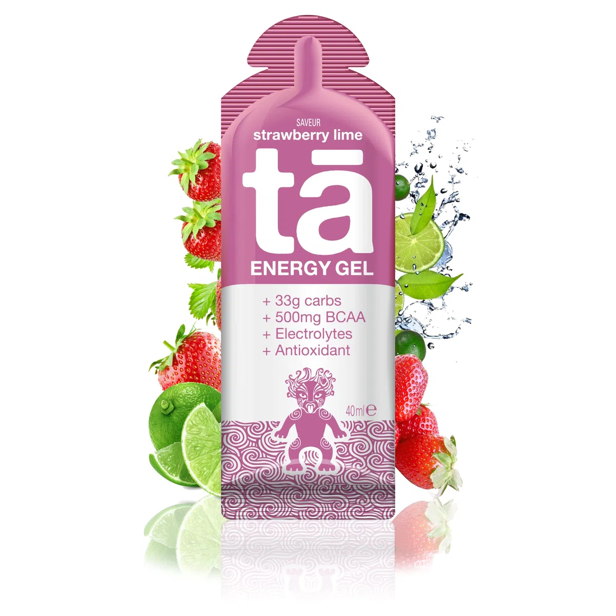 TA ENERGY - Gel Energétique - Strawberry Lime x12 - Energie - Sodium - BCAA - Antioxydants - Idéal pendant les activités sportives 133Kcal