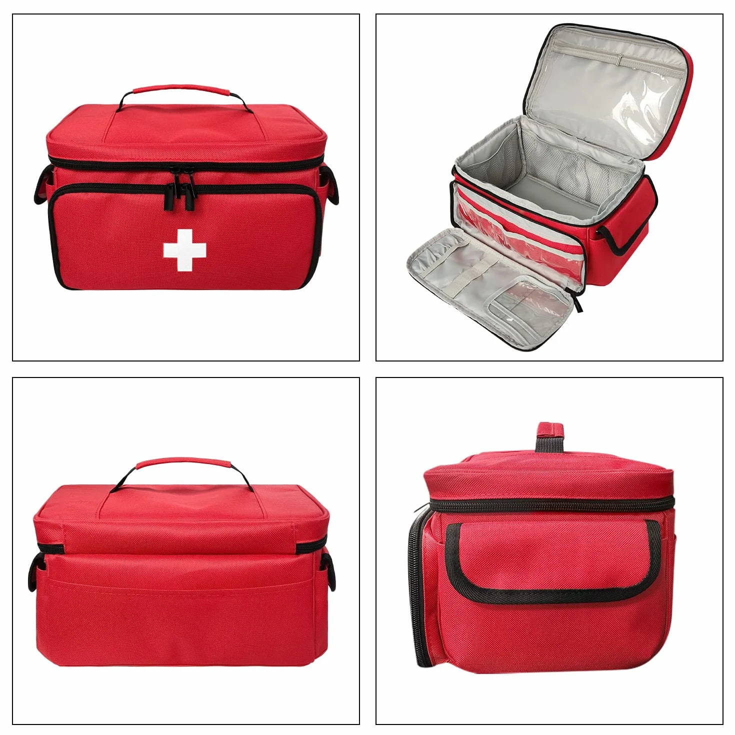 Boczif Trousse de Secours Vide Étanche, First Aid Kit Vide pour infirmière, Grande Sac de Médecine, Trousse de Secours Convient pour la Maison, Pharmacie, Voyage, Hôpital (Rouge)
