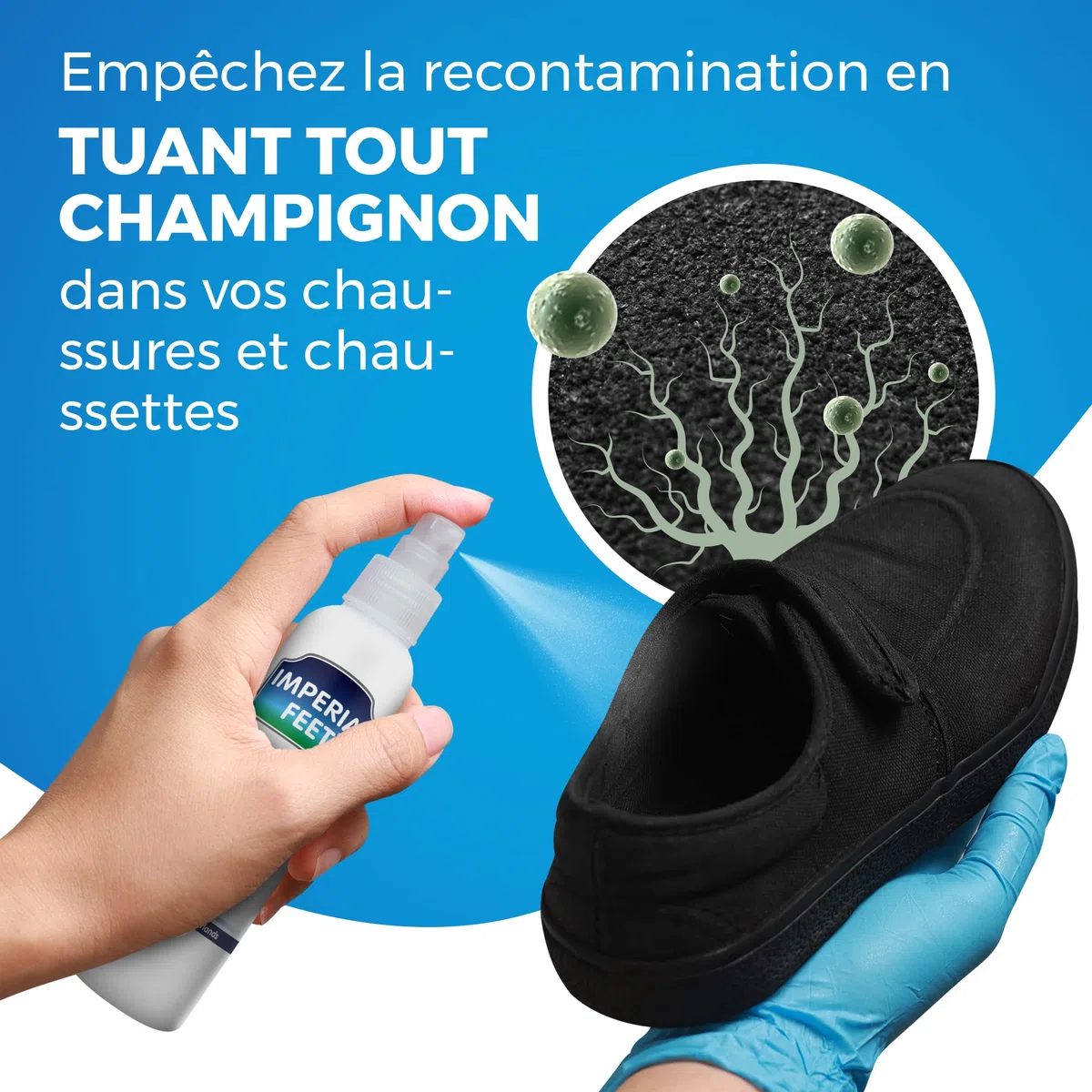 Spray Antifongique pour Chaussures - Traitement du Pied d'Athlète et des Mycoses des Ongles - Soin des Pieds Contre le - Les Champignons des Ongles et La Teigne - Désodorisant pour Chaussures - 150 ML