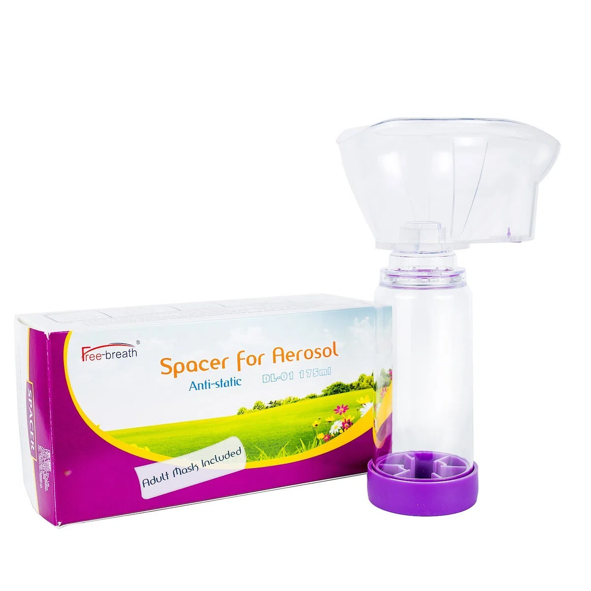 Chambre d'espacement pour inhalateur pour adultes, fournie avec masque, convient aux enfants de plus de 12 ans ou aux adultes, emballage scellé