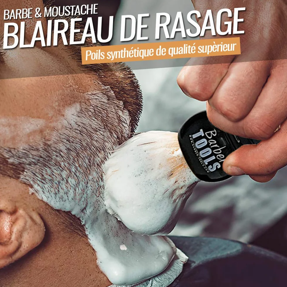 Kit de rasage | Blaireau de rasage avec porte blaireau + savon de rasage 150ml ✮ BARBER TOOLS ✮