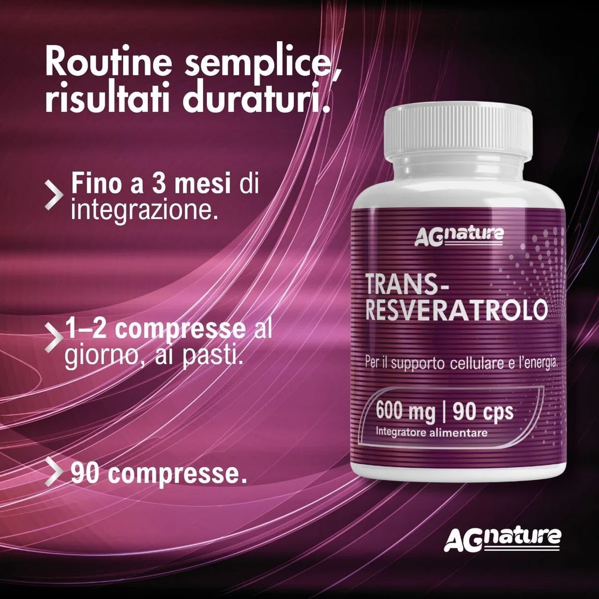 Trans-Resvératrol 600 mg Antioxydant Pur – 90 Comprimés avec NAD, Quercétine, Pipérine, Acide Alpha-Lipoïque et Astragale