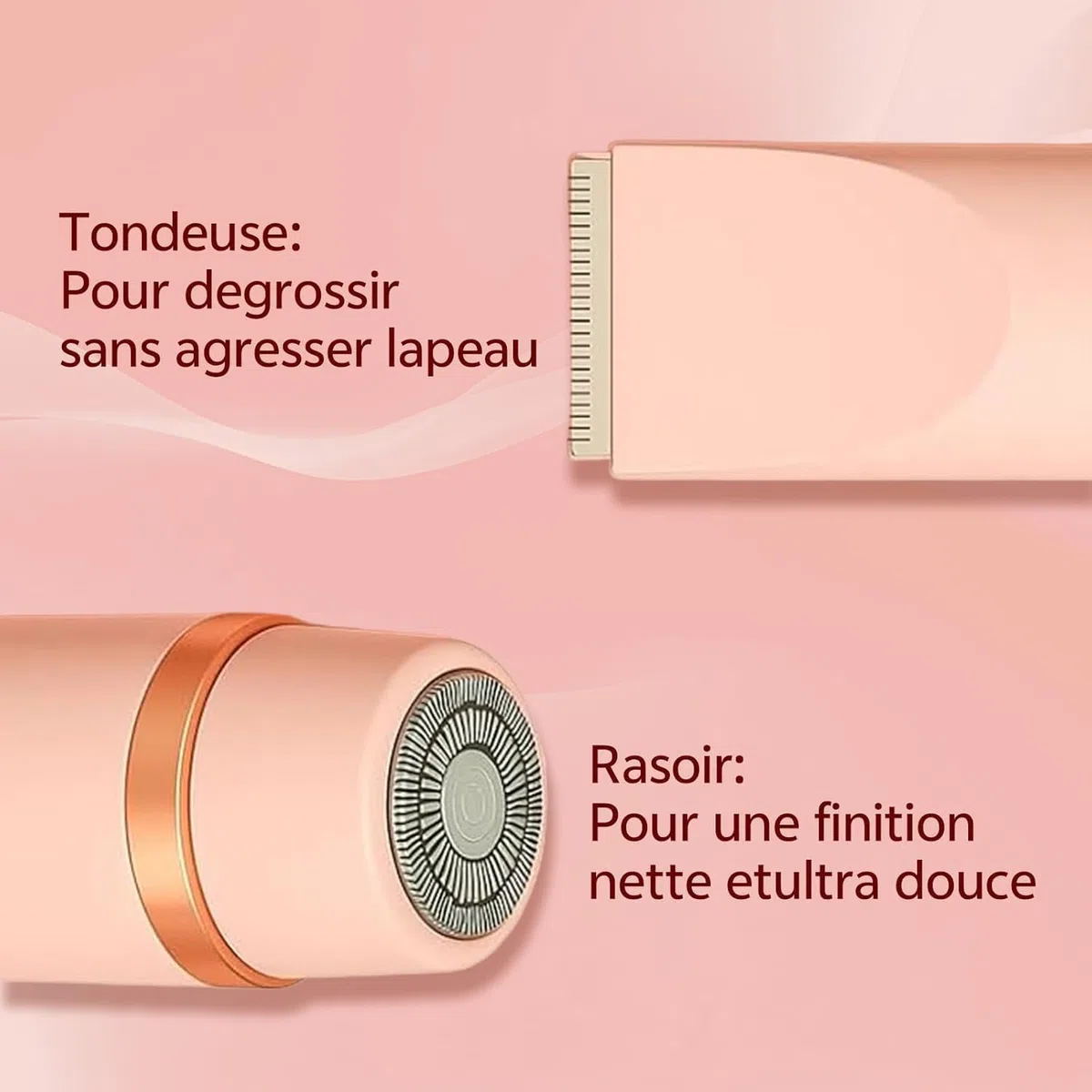 Rasoir Klyne Femme, Tondeuse Femme Intime, Klyne Tondeuse Rasoir 2.0 Femme, Tondeuse Intime & Sourcils, Recharge Usb, Étanche Ipx7, Pour Bikini, Jambes, Aisselles Et Nez (Rose)