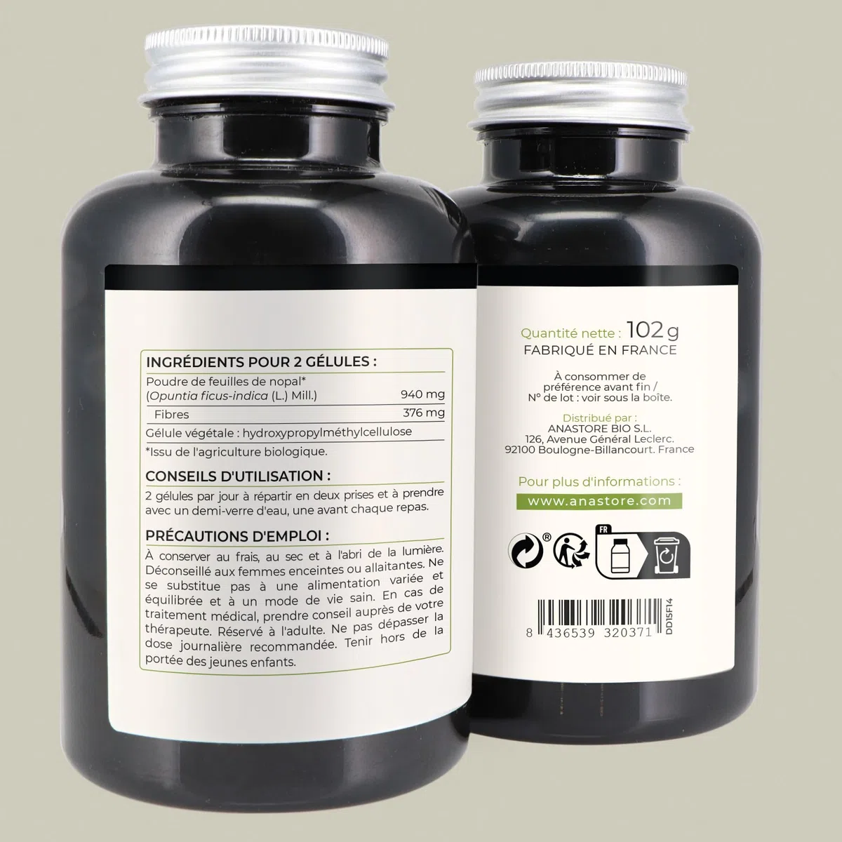 NOPAL BIOLOGIQUE * 470 mg / 180 gélules * Cardiovasculaire (glucose), Digestion, Poids (bruleur de graisse, coupe-faim, minceur)