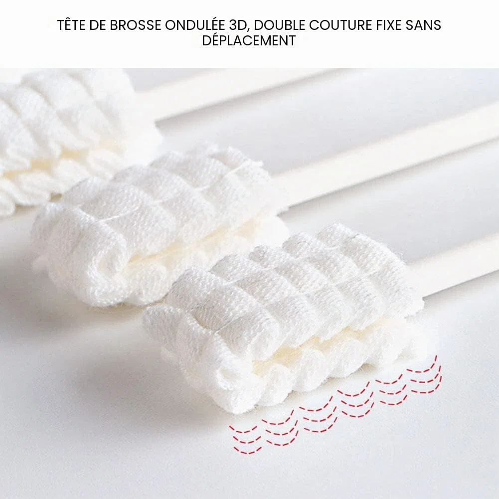 Yolispa Nettoyant buccal pour bébé, lot de 30 brosses à dents jetables pour bébé, gaze de coton douce, bâton de nettoyage de la bouche pour nouveau-né, soins dentaires pour bébé de 0 à 36 mois