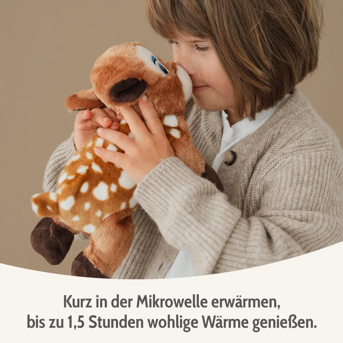 Biche peluche bouillotte 30 cm habibi plush