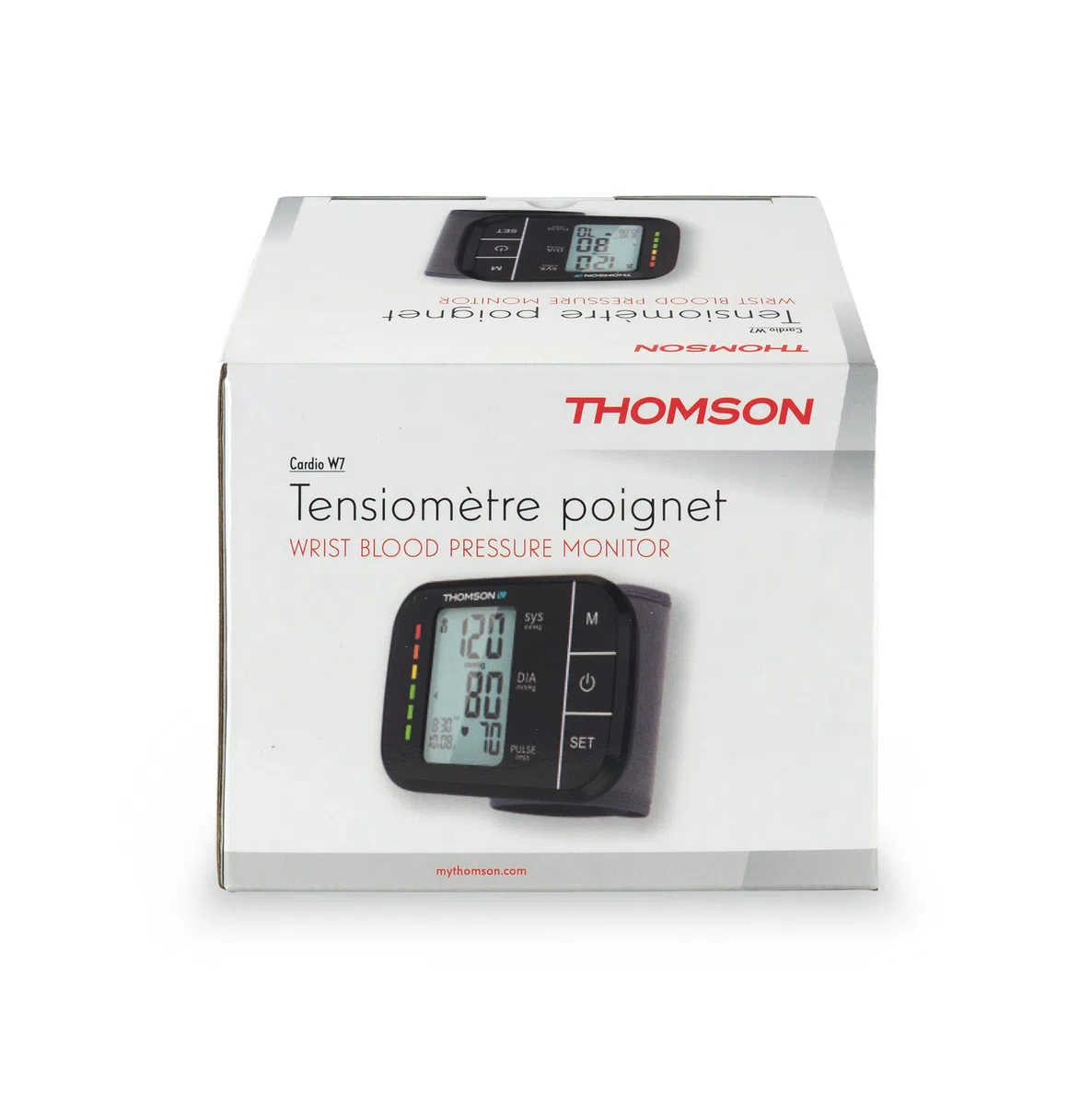 THOMSON Tensiomètre Poignet Cardio W7 - Léger et Compact - Stockage Automatique (120 Mesures) - Conforme Règlement MDR (UE 2017/745) Dispositifs Médicaux