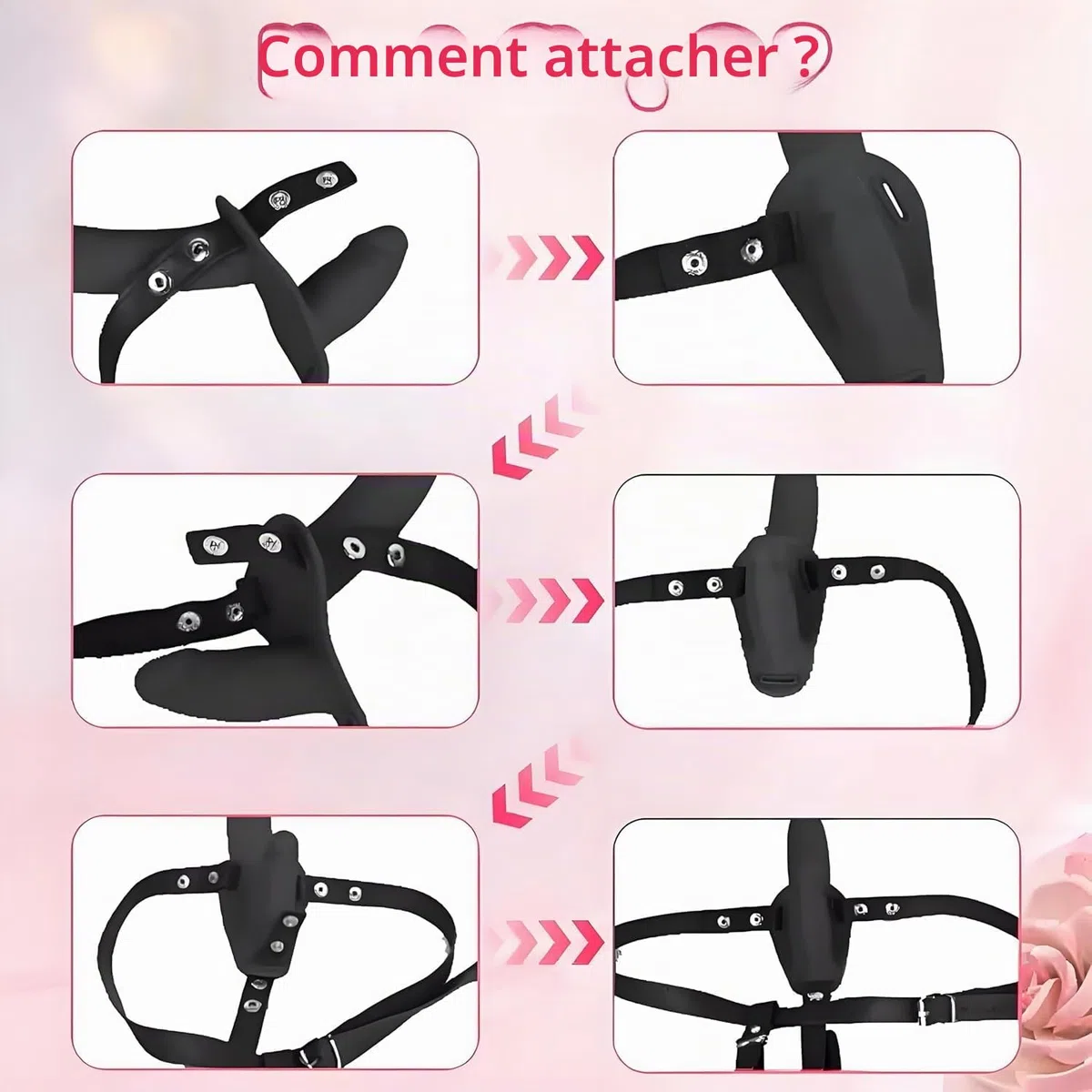 Godes Ceintures Strap On Double Gode Ceinture Couple Hetero Lesbiennes pour Pénétration Femme Homme Vibromasseur Anus Point G et Stimulation Clitoridienne, Ceinture Gode pour Couple Homme Femme (Noir)
