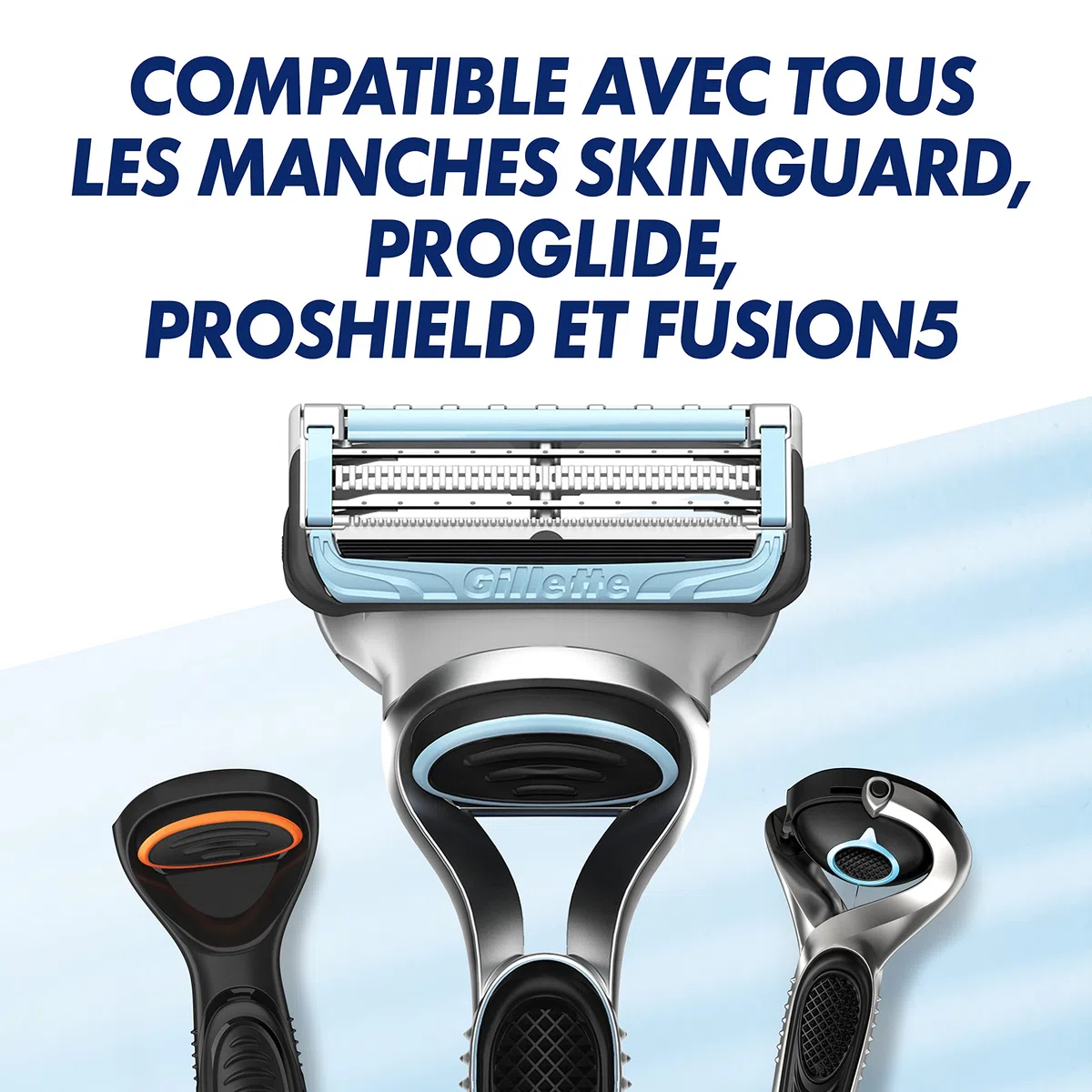 Gillette Lames de Rasoir Homme SkinGuard Sensitive, Pack de 8 Cartouches | Remplacement Conçu pour la Peau Sensible, 2 Bandes Lubrifiantes, Protège la Peau Sujette aux Boutons et Irritations