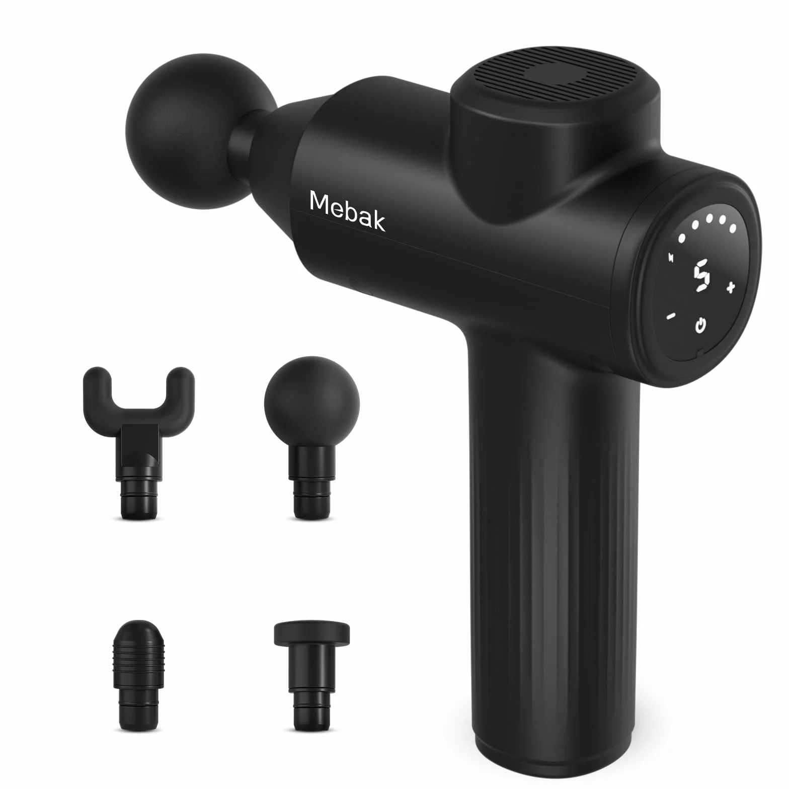 Mebak 7 Pistolet de Massage, Massage Gun, Pistolet Massage Musculaire, 5 Réglages de Vitesse & 4 têtes de Massage,Charge USB-C, Idéal Comme Cadeau d'anniversaire pour Femme et Homme