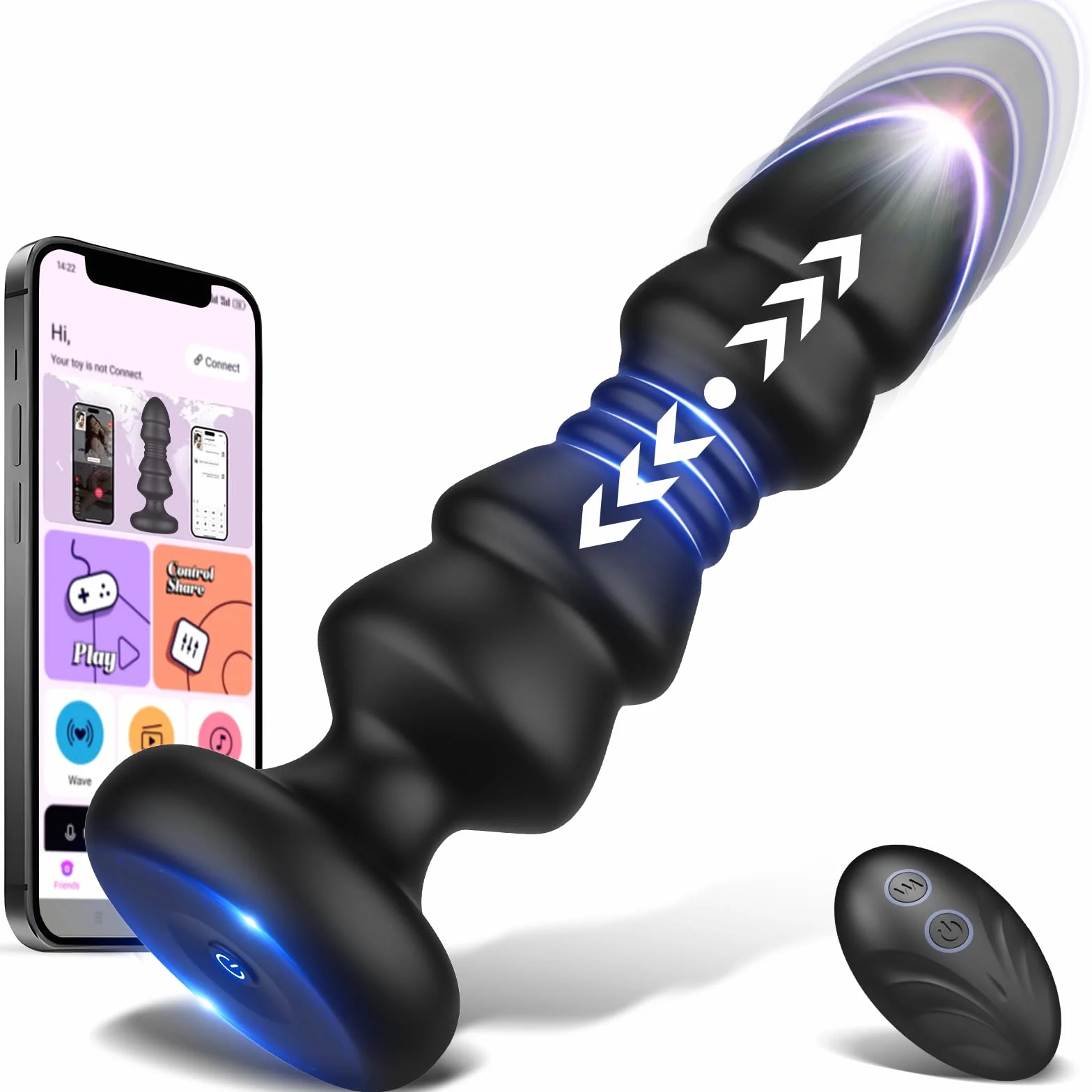Jouets sexuels à poussée Plugs anaux - Jouets anaux Télécommande APP Plug anal vibrant Vibromasseur point G