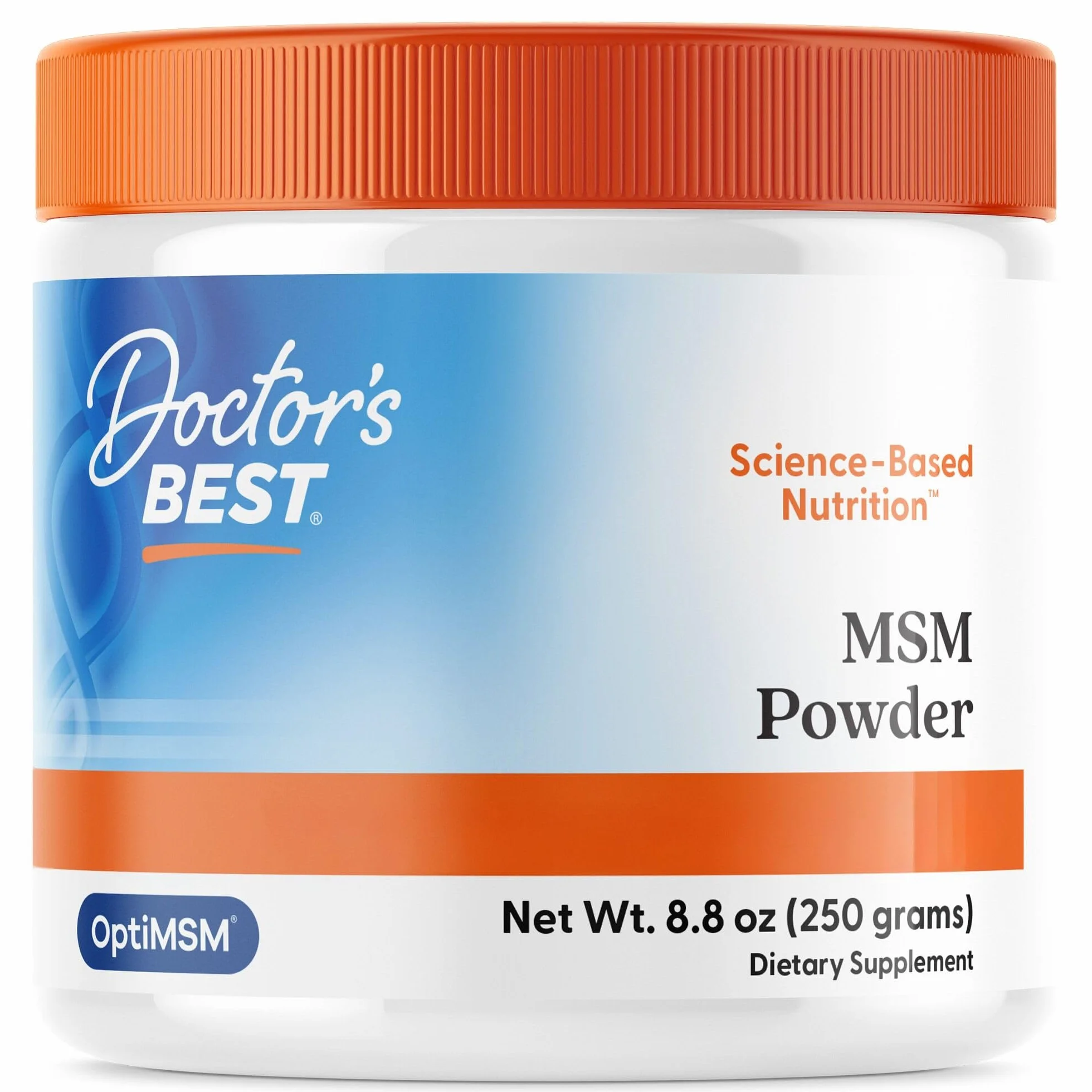 Doctor's Best, MSM Powder, avec OptiMSM, 250g de Poudre végétalienne, Sans Gluten, Sans Soja, Végétarien
