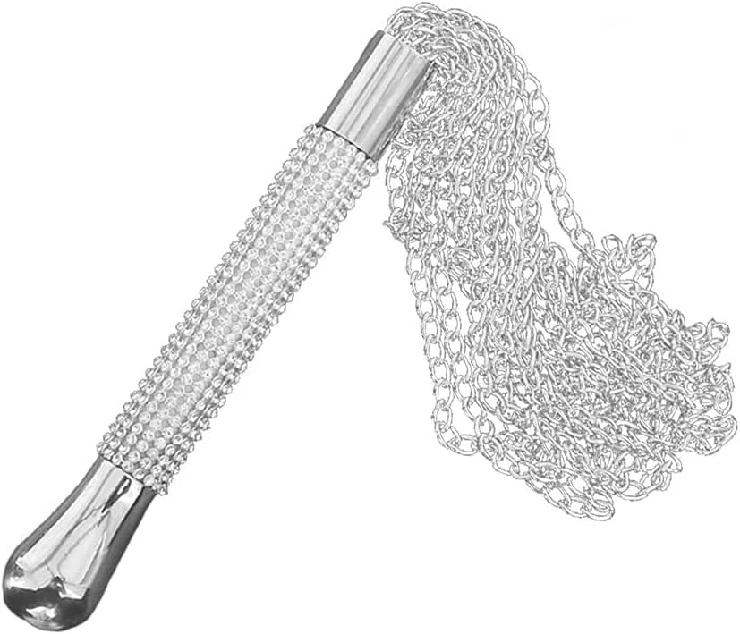 Fouet à chaîne en Argent de Luxe en Acier Inoxydable, Outil d'entraînement de Cheval, Outil de Jeu de rôle en Couple