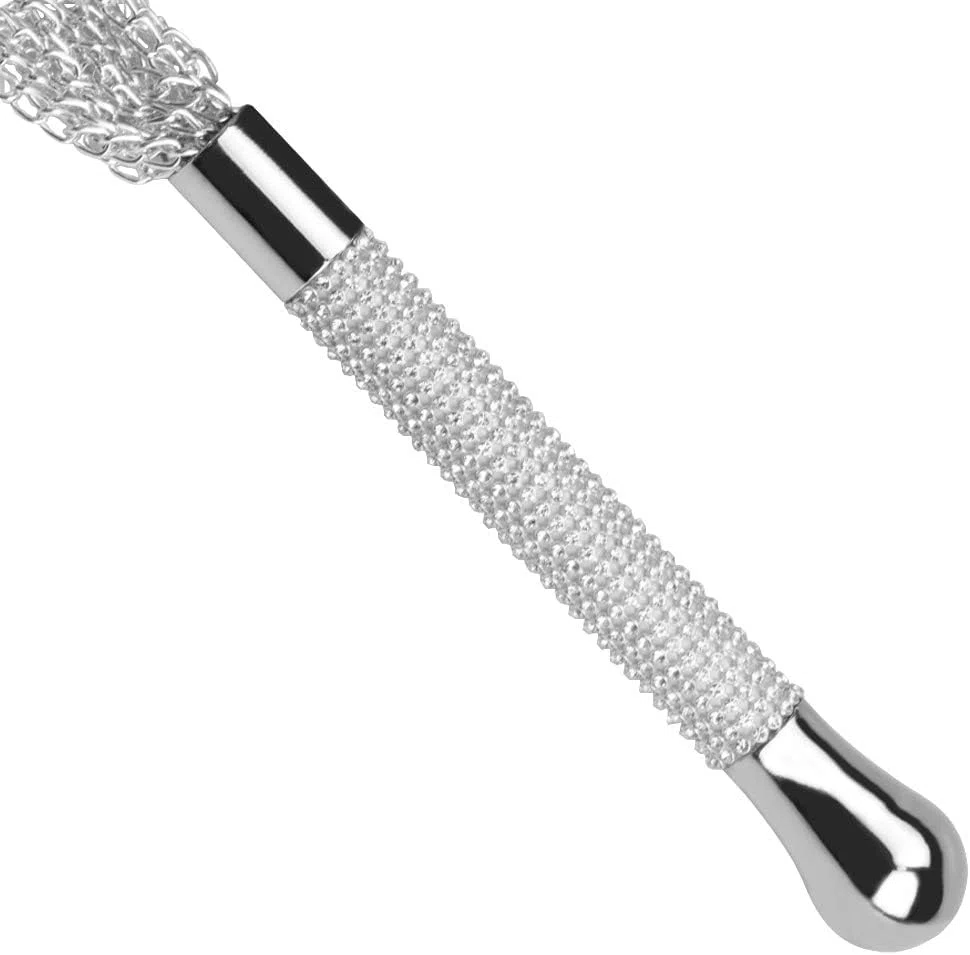 Fouet à chaîne en Argent de Luxe en Acier Inoxydable, Outil d'entraînement de Cheval, Outil de Jeu de rôle en Couple