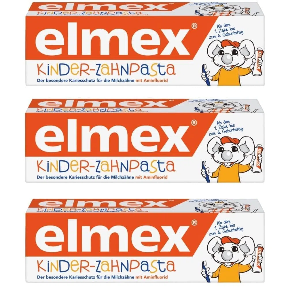 Elmex Dentifrice pour enfants, Lot de 3 (3 x 50 ml)