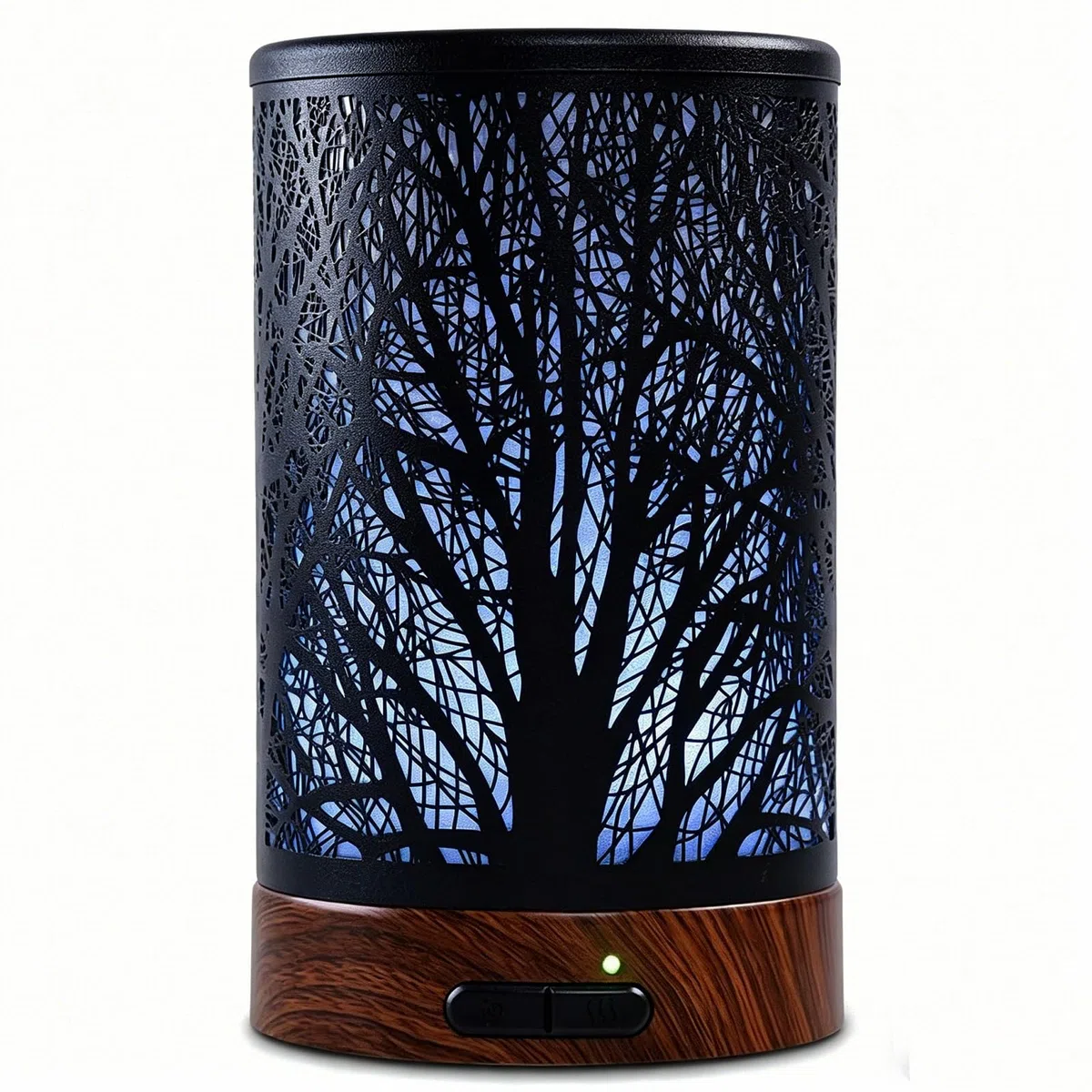 Diffuseur d'Huiles Essentielles Ultrasonique Aromathérapie Electrique en Métal avec 7-Couleurs Changeantes, Minuterie et Arrêt Automatique pour Chambre Salon Spa Yoga Massage - 150ML Arbre