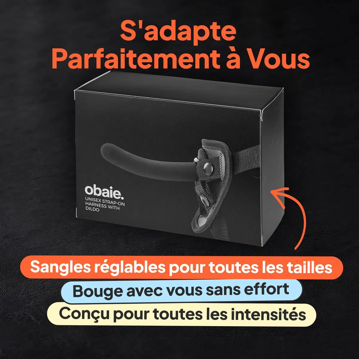 Obaie Gode Ceinture Couple Hetero - Godes Ceintures Homme pour Anus | Gode, Anneaux O inclus(e), 12,5 cm de longueur, 12,5 cm insérables, 2,3 cm de diamètre, 3,8 cm de diamètre intérieur, Cuir PU