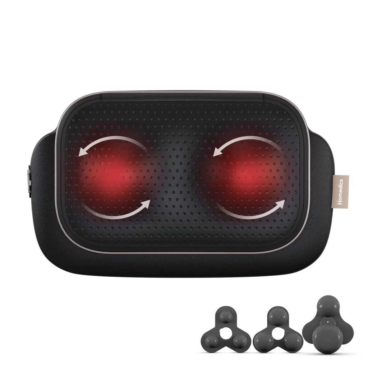 Homedics ModMassage Coussin Shiatsu, Cou, Dos & Épaules, USB-C, 2 Têtes | Coussin De Massage Shiatsu Corps Entier, Appareil De Massage Dos Nuque Pieds, 2 Têtes Interchangeables, Chaud & Froid, USB-C