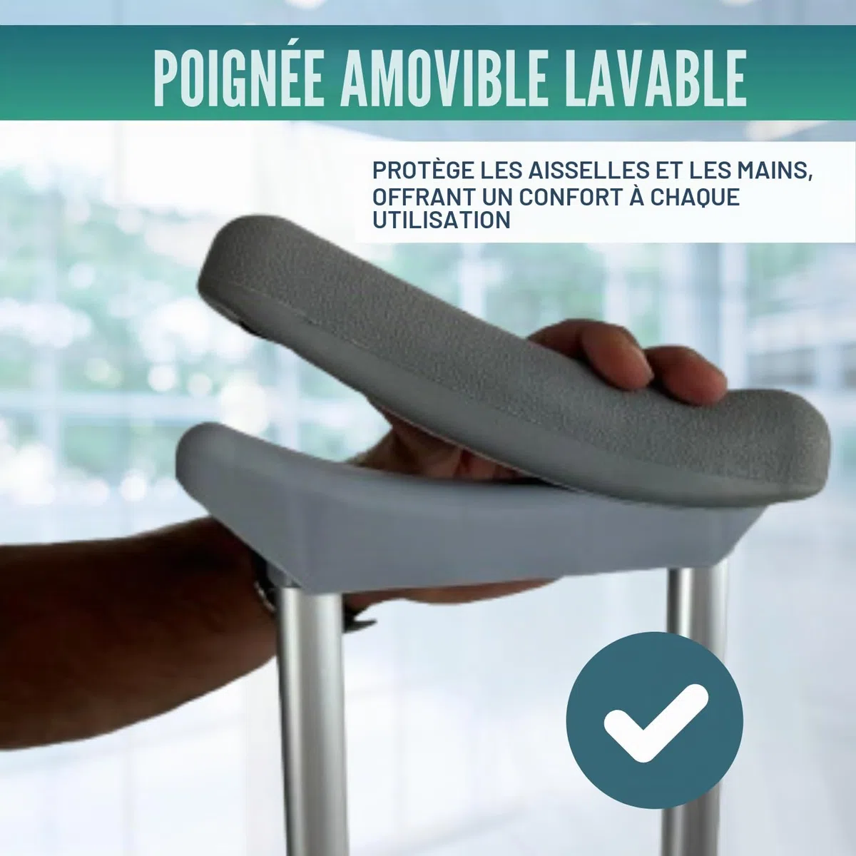OrtoPrime Béquilles Médicales Adultes x2 – Béquille Médicale Réglable en Aluminium Léger – Canne Anglaise Confortable pour Femme & Homme – Béquilles Orthopédiques Sécurisées