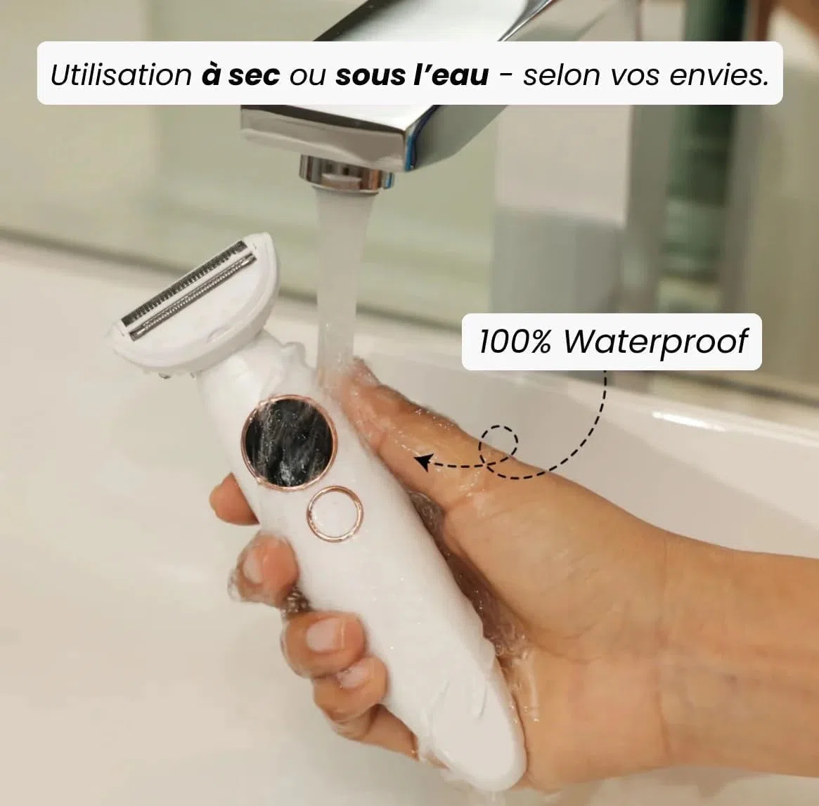 Elios Rasoir Femme, Rasoir Elios Femme 5 en 1, Rasoir Femme, Épilateur Électrique avec Affichage LED et Chargement USB, IPX7 Étanche, pour Bikini, Aisselles