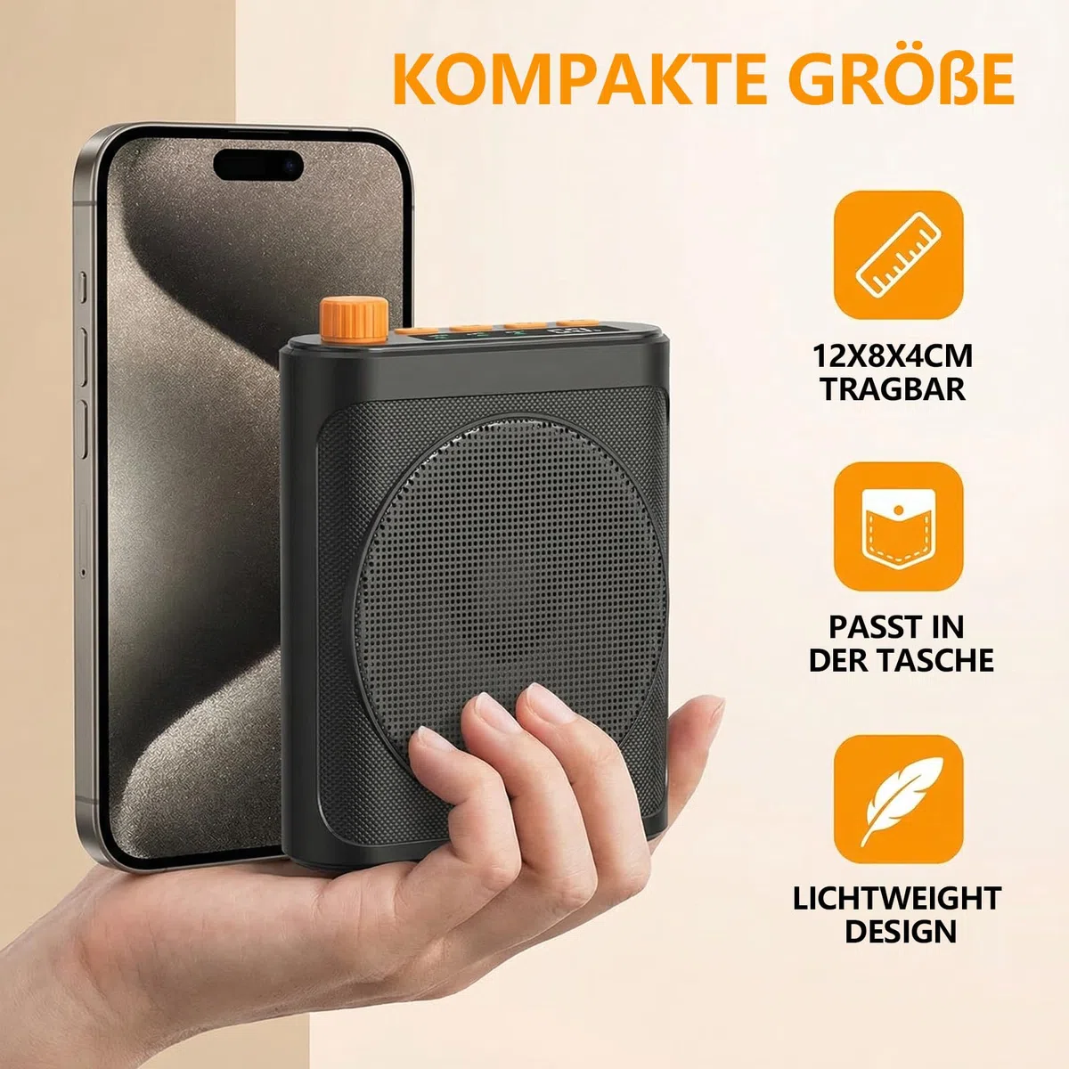 Amplificateur vocal avec microphone sans fil, amplificateur vocal portable Bluetooth 5.4 avec casque microphone, mini haut-parleur rechargeable 2000 mAh, sans fil, idéal pour les enseignants, les