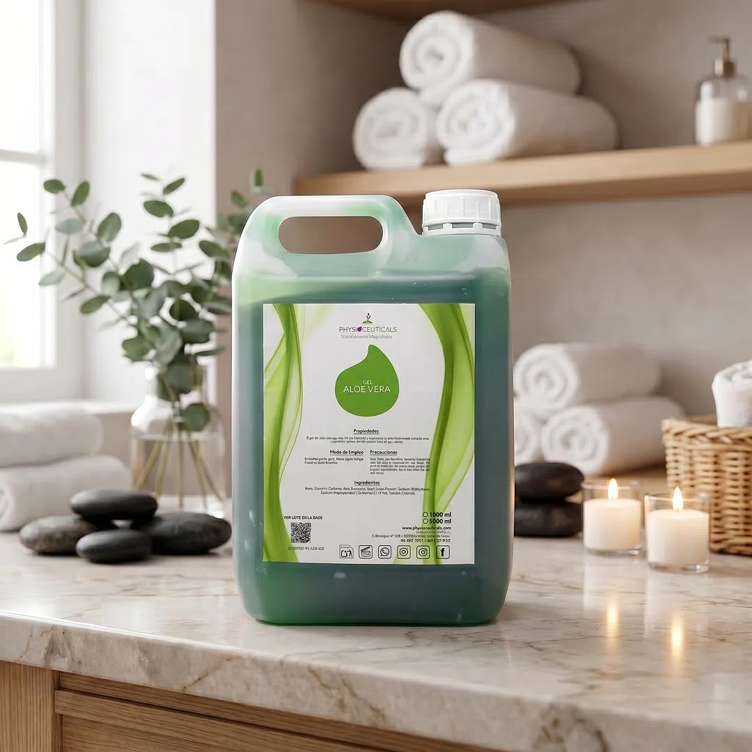 PHYSIOCEUTICALS - Gel d'aloe vera pur à 99,9% Naturel 5000 ml + Pompe doseuse - Hydratant pour peaux sèches et irritées, après épilation et après-soleil