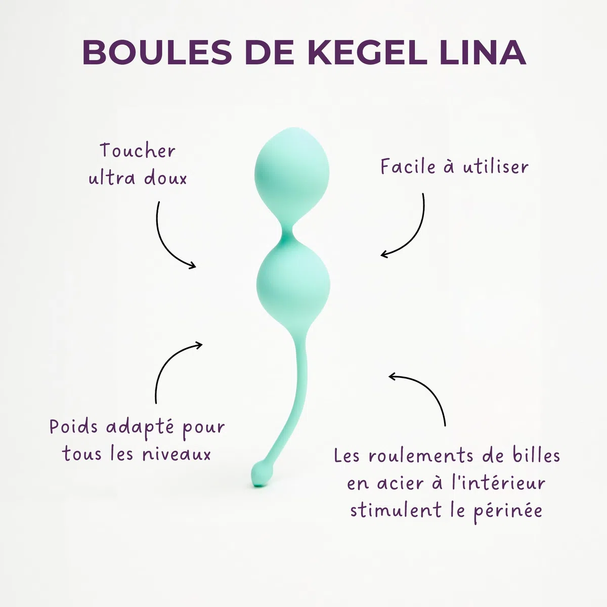Boules de Kegel Silicone Médical | Rééducation Périnée | Post-Accouchement Incontinence Femme | Love and Care | Renforcement Périnée Femme