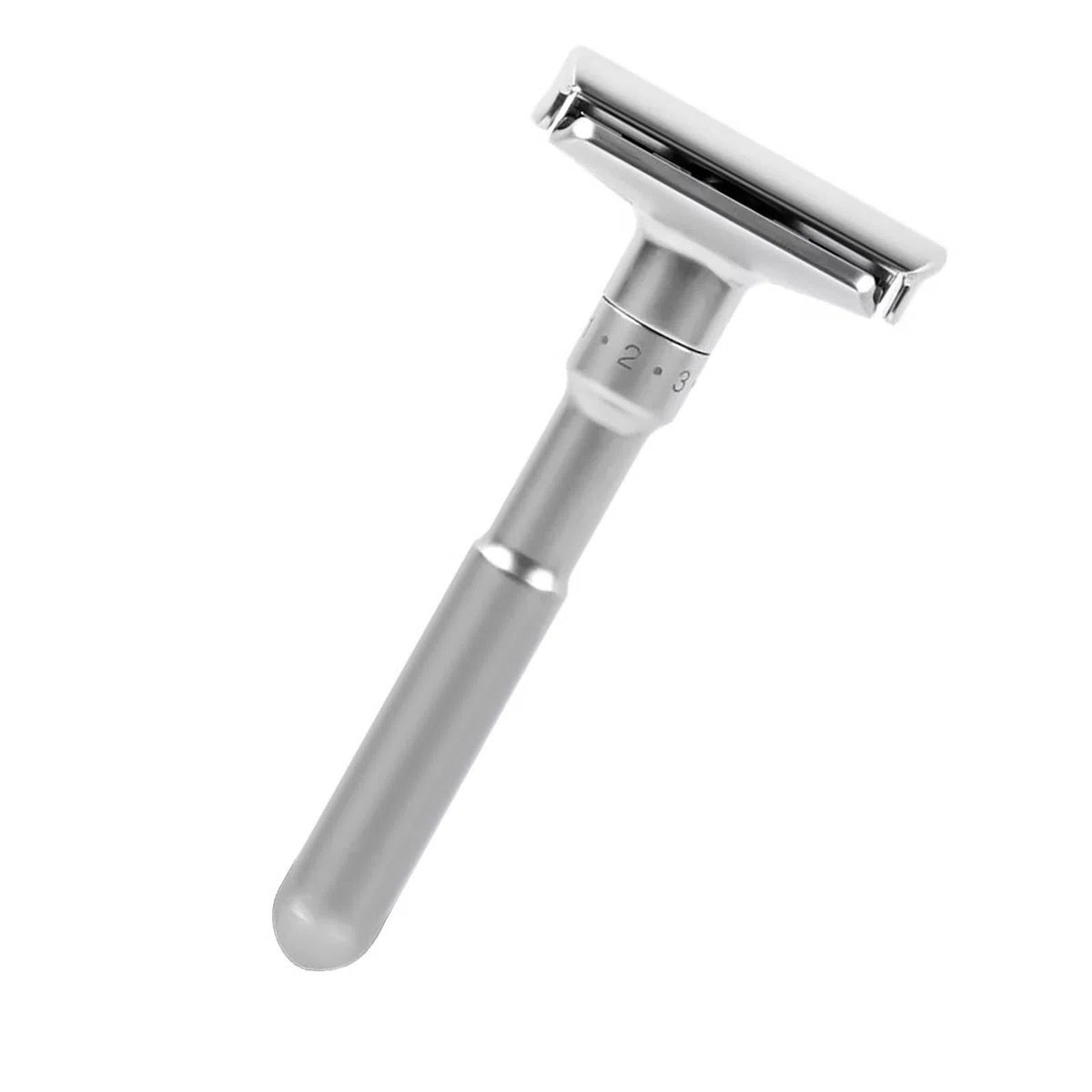 Yinhing Ensemble de Couteaux de Rasage Professionnels pour Hommes avec 5 Lames de Rechange à Double Tranchant, Rasoir de sécurité Ouvert, Tranchant Réglable, Alliage de Zinc Argent