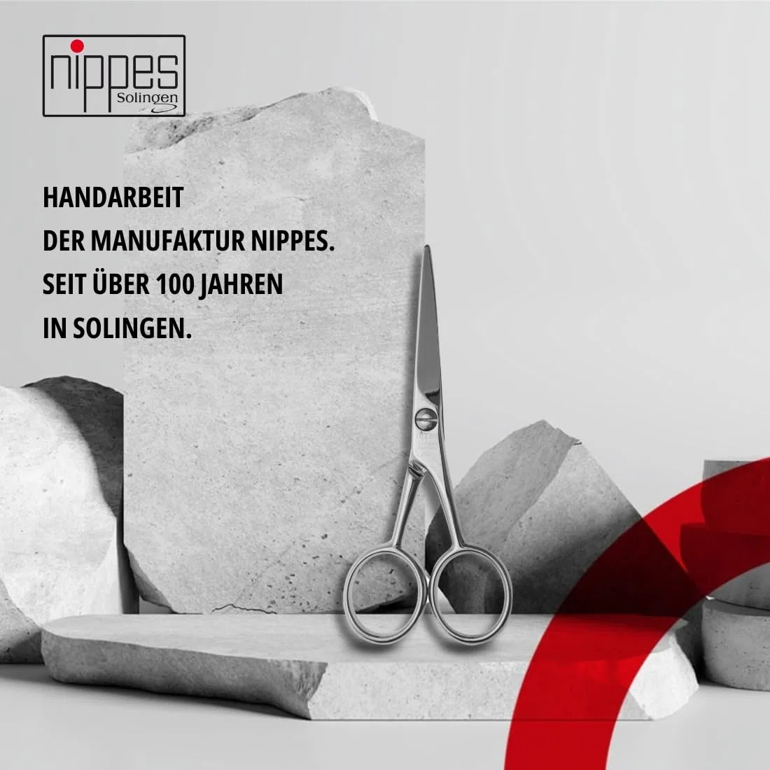 nippes Solingen Ciseaux à barbe en acier nickelé - Longueur : 11 cm - Pour homme - Fabriqué en Allemagne