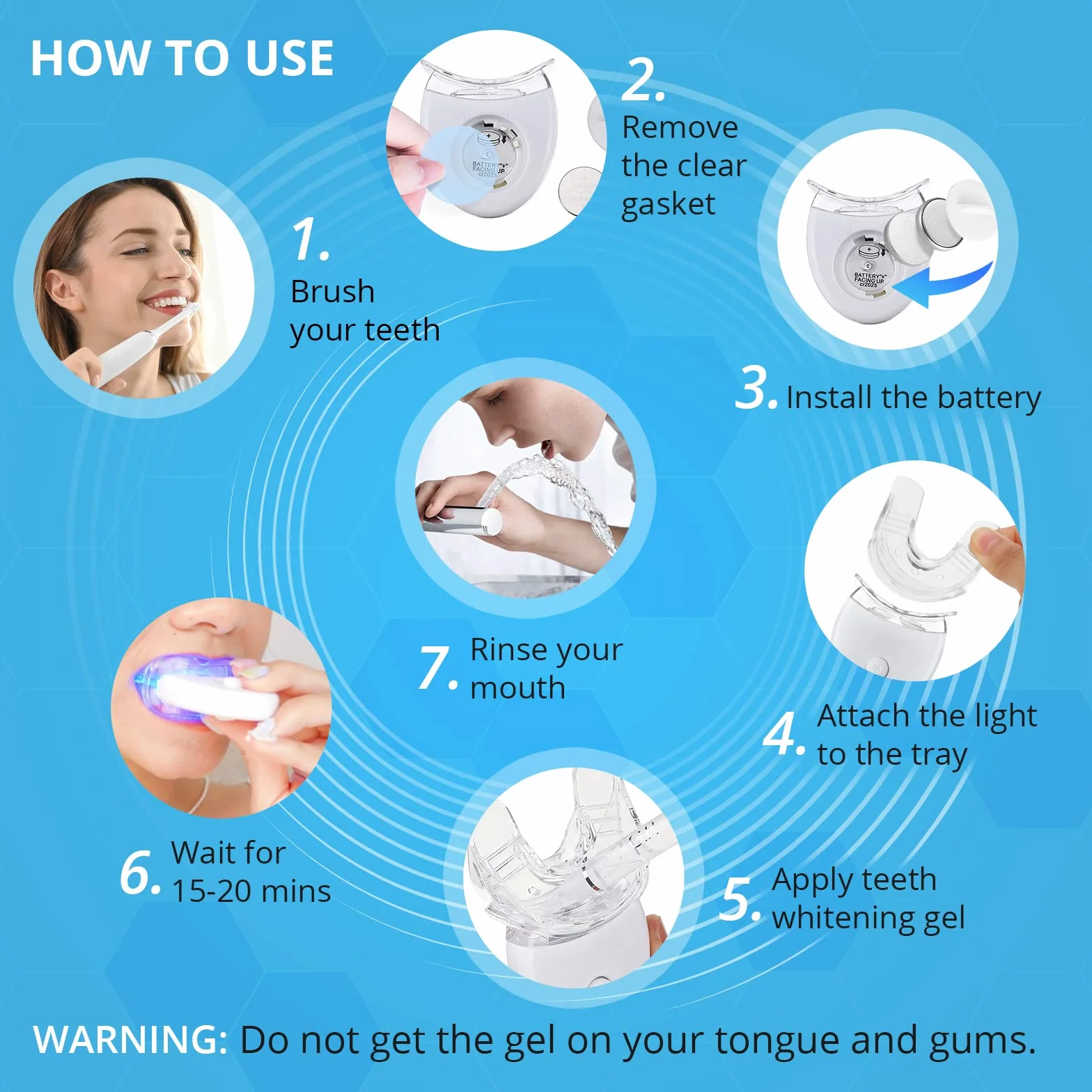 Kit Blanchiment Dentaire - Bledras Dents Blanches Professionnel avec 12 Gel Blanchiment, 3 Gel Apaisant, Plateau Dent- Soins Dentaires à Domicile en 20 Minutes (Set A)