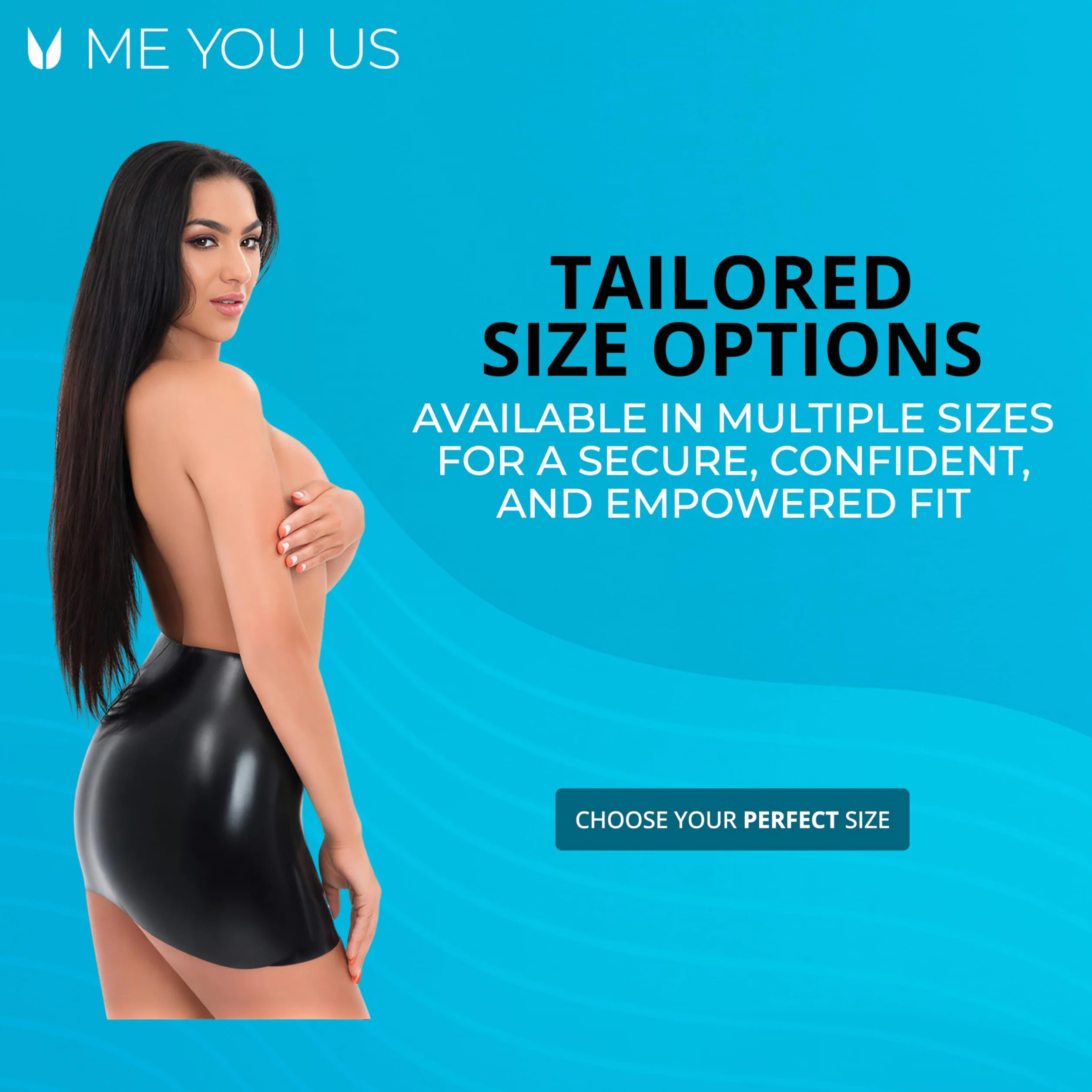 ME YOU US - Mini jupe en latex – Tenue fétiche en latex – Noir (S (36-38))