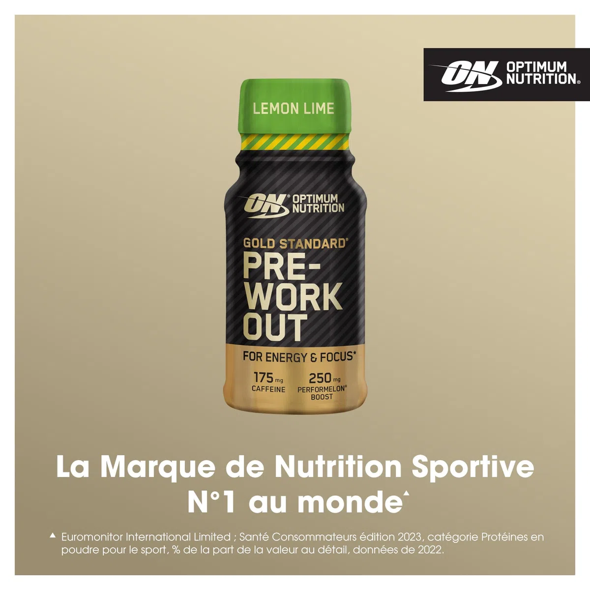 Optimum Nutrition Gold Standard Shots énergétiques Pre Workout, complément prêt à boire avec Bêta Alanine, Caféine, PerforMelon et Vitamines B6 et B12, Goût Citron vert, Pack de 12 (12 x 60 ml)