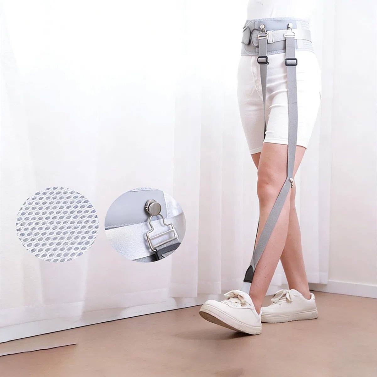 Aide à La Marche, Ceinture de Gait à Boucle avec Sangles de Jambe Détachables, Dispositif de Soutien pour laRééducation des Jambes, Aide au Lever pour Personnes Handicapées, pour Personnes âgées, L