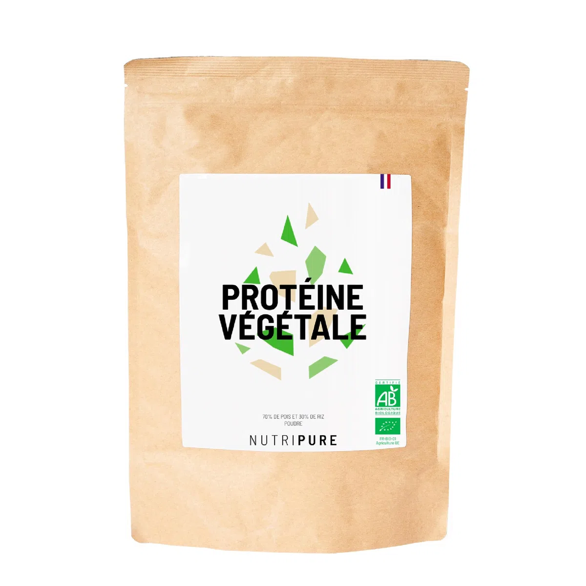 Nutripure | Protéine Vegan Bio | Neutre | Complément Alimentaire Sport & Musculation | Protéine Végétale de Pois et de Riz, BCAA, EAA | 750gr | 15 à 30 portions | Made in France