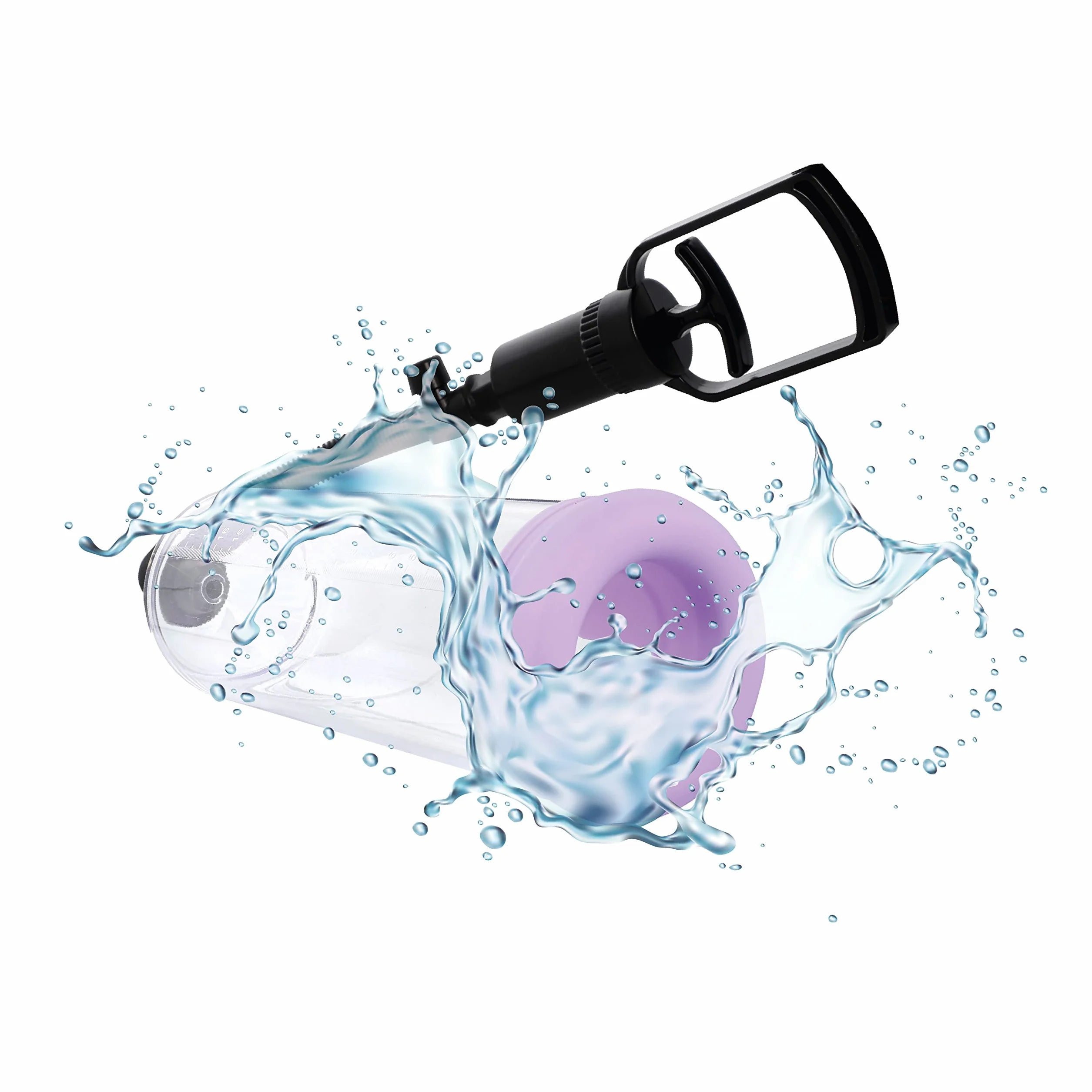 Masturbateur Homme Pompes à Pénis 21.5cm ⌀6.5cm ABS TPR Transparent Pompe Penis 3 Poignets Interchangeables agrandir son pénis - Érection Durable pompe a penis pompe a pénis pour homme FOPS P02
