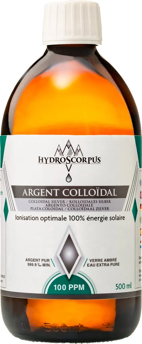 Argent Colloïdal 100PPM 500ml BOUTEILLE VERRE ●Fabriqué en FRANCE●Oligo élément Bio Disponible 100% Naturel ●Ionisation 100% énergie solaire●Protections Produits 100% compostables …