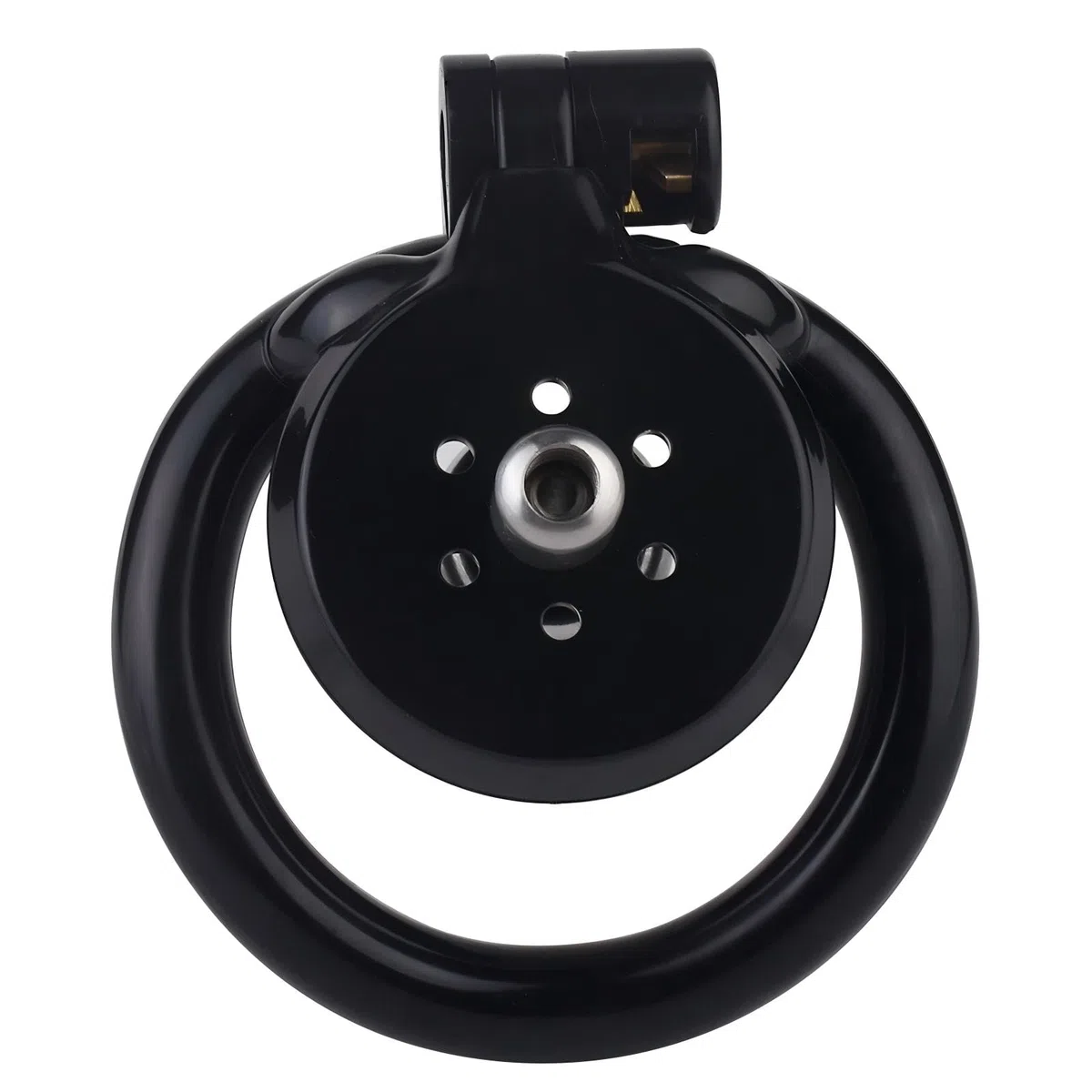 Cage Chastetée Plate avec Cathéter Cage de Chasteté pour Pénis avec 4 Anneaux Courbés Jouet Adulte Chastity Cage Inversée Légère avec Serrure Invisible pour le Bondage du Pénis de l'Homme (Black)