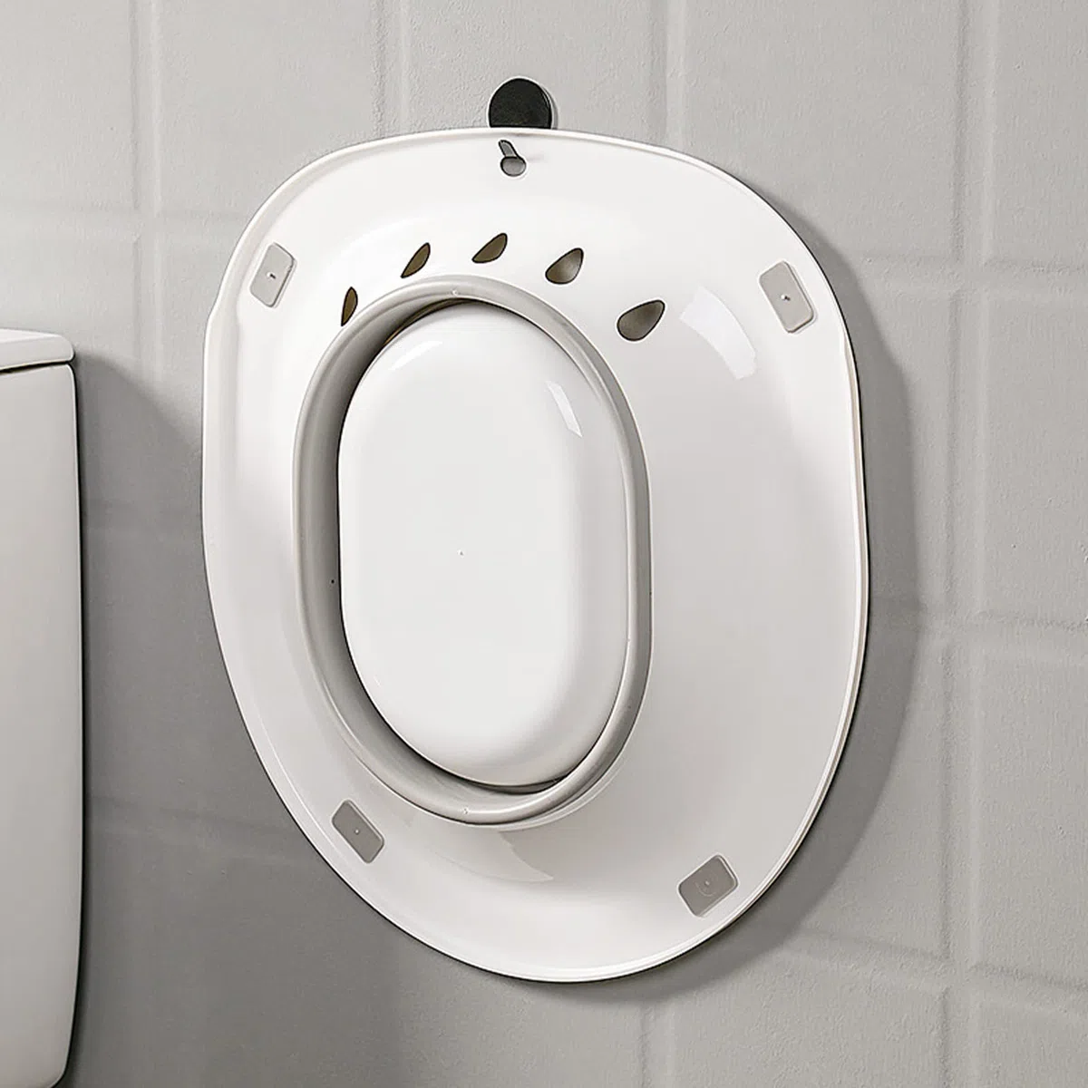 Garosa Bain de Toilette Lavable avec Chasse d'eau Soins Post-Partum Apaise Les Hémorroïdes Siège de Toilette Pliable Bain Bidet sans Accroupissement et Jetable Gris