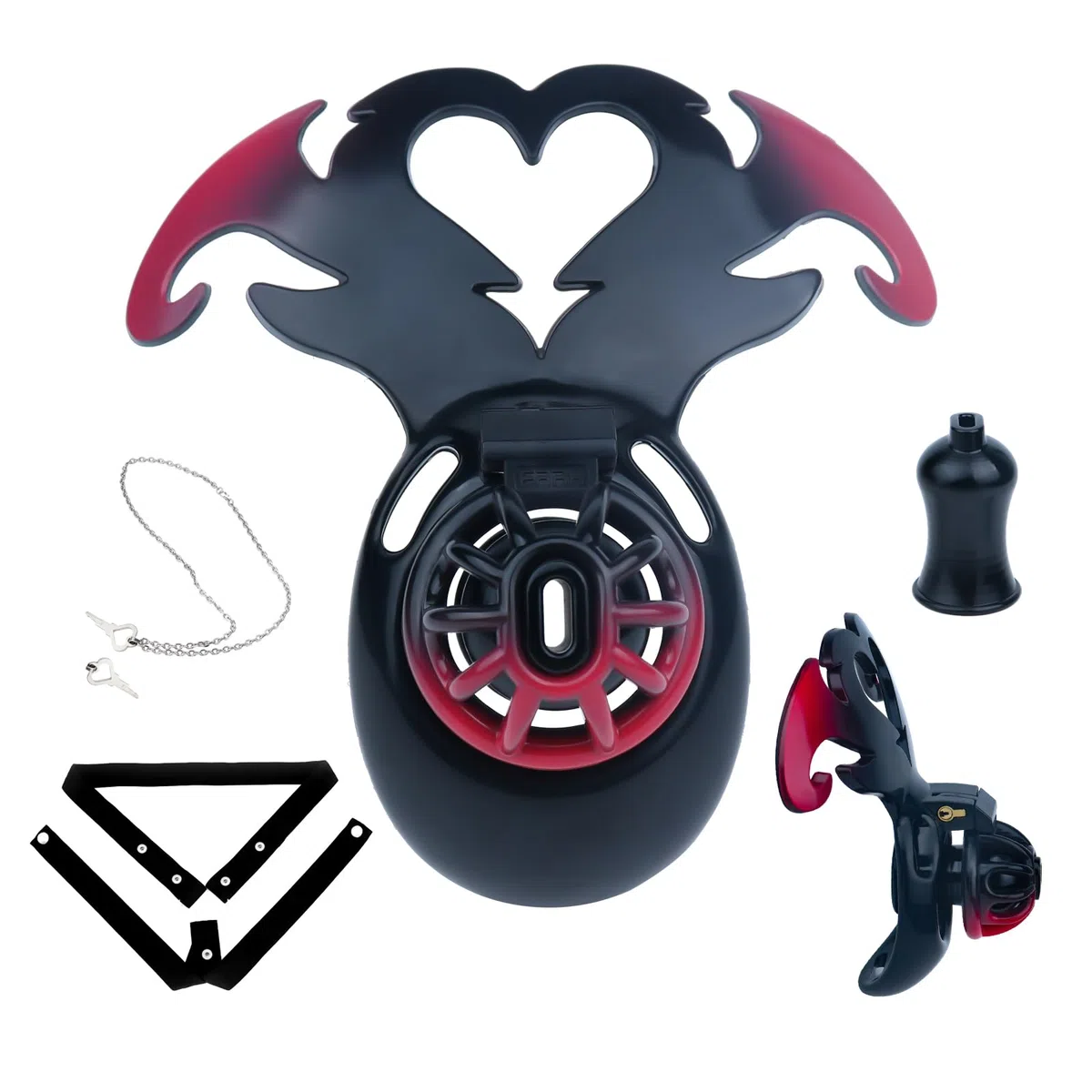 Cages de Chasteté pour Pénis Sissy Sex Toys Homme Chastity Cage Légère avec Cuvette et Ceinture Cage Chastetée Respirante avec Serrure Cachée et 2 Clés pour Bondage le Pénis (Black-L,50mm)