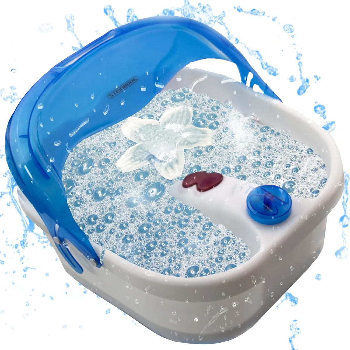 Bain bouillonnant pour les pieds | Massage des pieds | 4 pieds – Zones de réflexologie – Massage | Effet jacuzzi | Chaleur infrarouge | Massage thermique pour pieds | Appareil de massage des pieds |