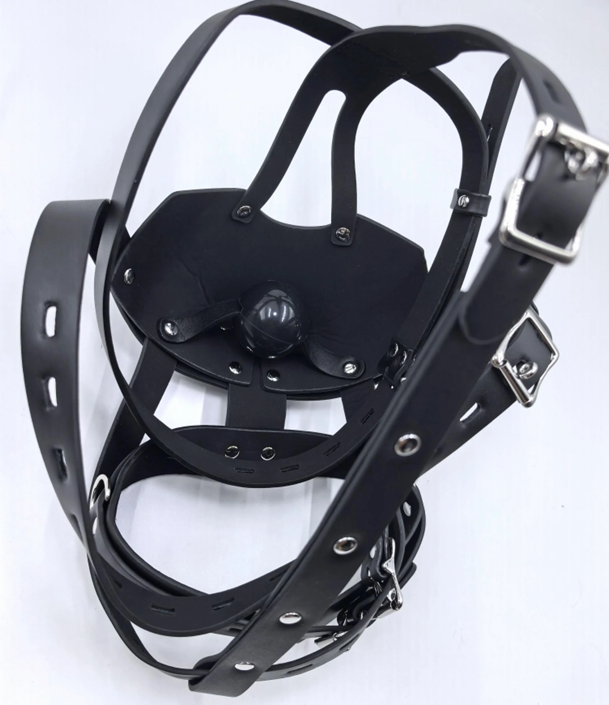 Muselière BDSM Baillon verrouillable – Harnais Gag