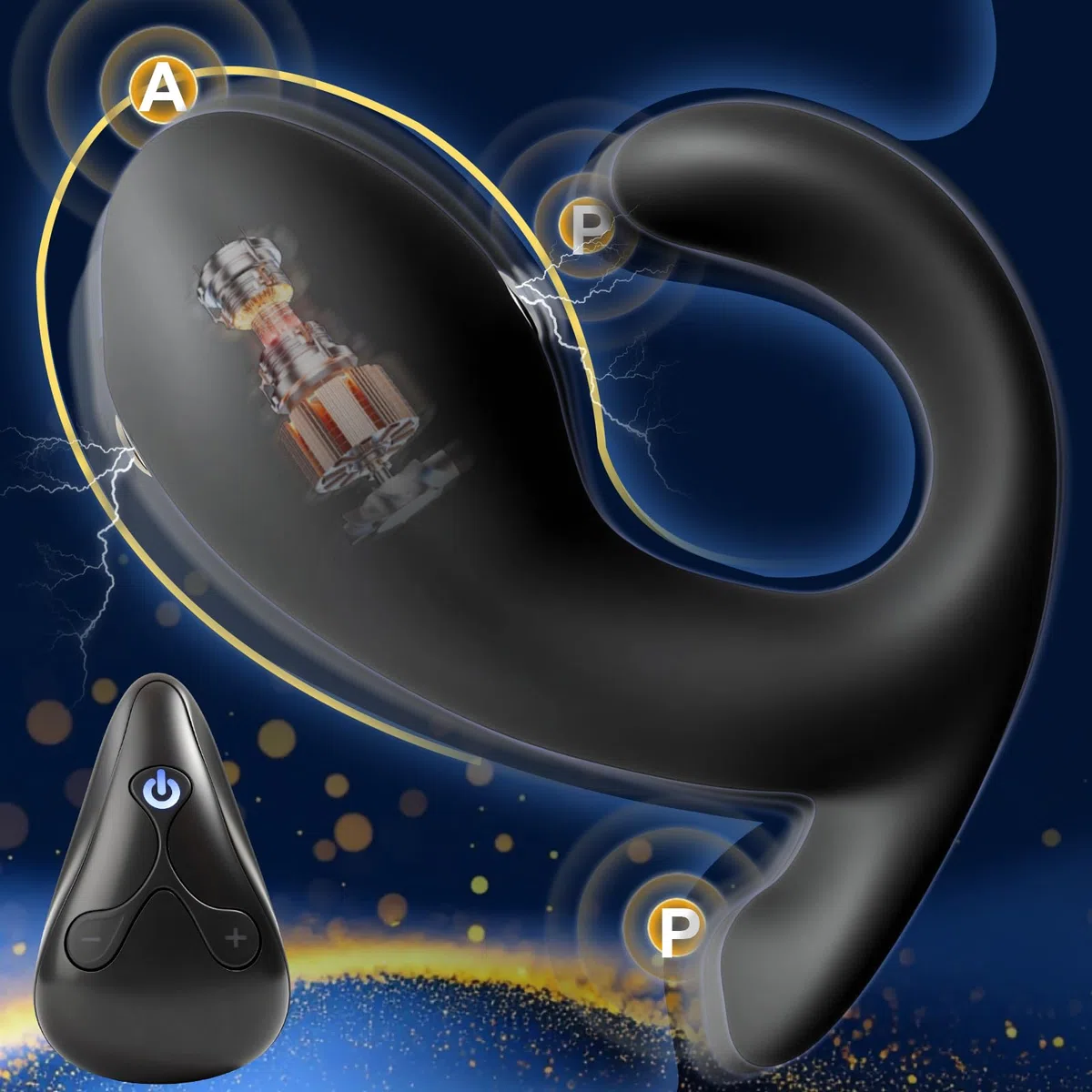 Plug Anal Électrique Electro-stimulation Plugs Anals avec Vibration Stimulateur Prostate Vibromasseurs Anals et Périnéens 7 Modes D'électrostimulation 12 Modes de Vibration avec Télécommande Sex Toys