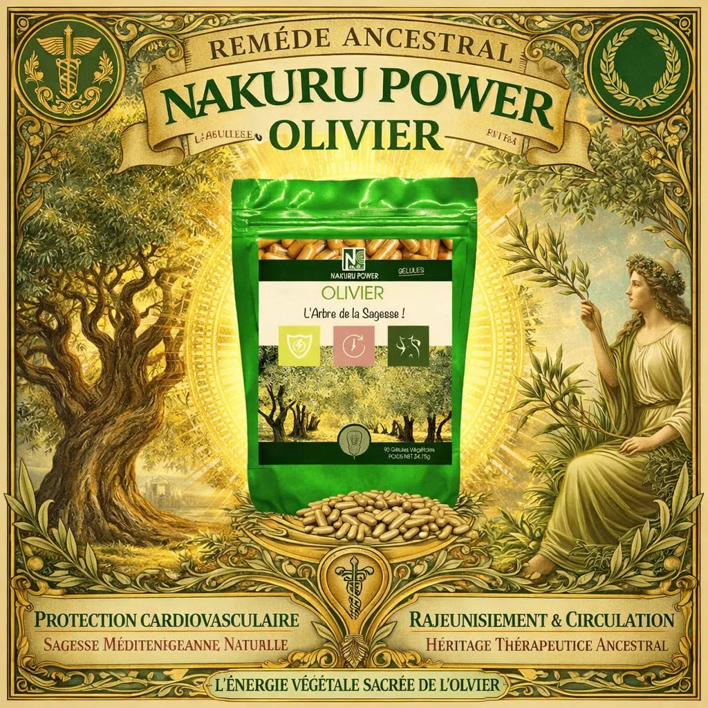NAKURU | Olivier | Gamme Power | Fabriqué en France | "L'Arbre de la Sagesse!" (90 Gélules Végétales de 275mg / Poids Net: 24,75g)